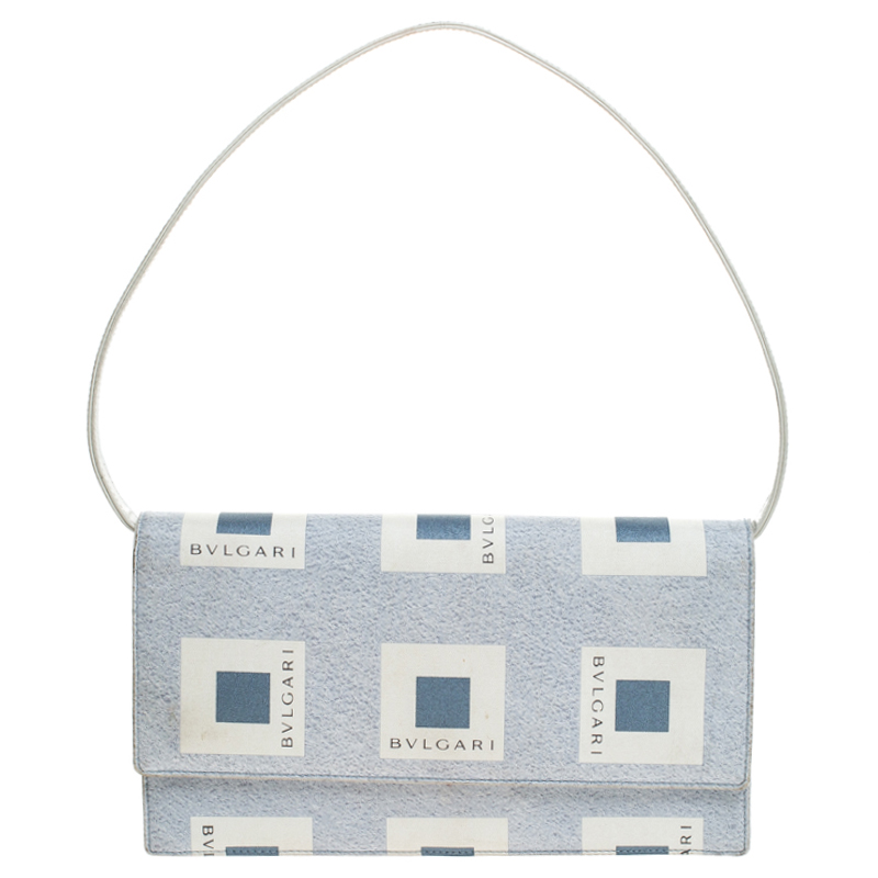 Bvlgari Grey Nylon and Leather Shoulder Bag