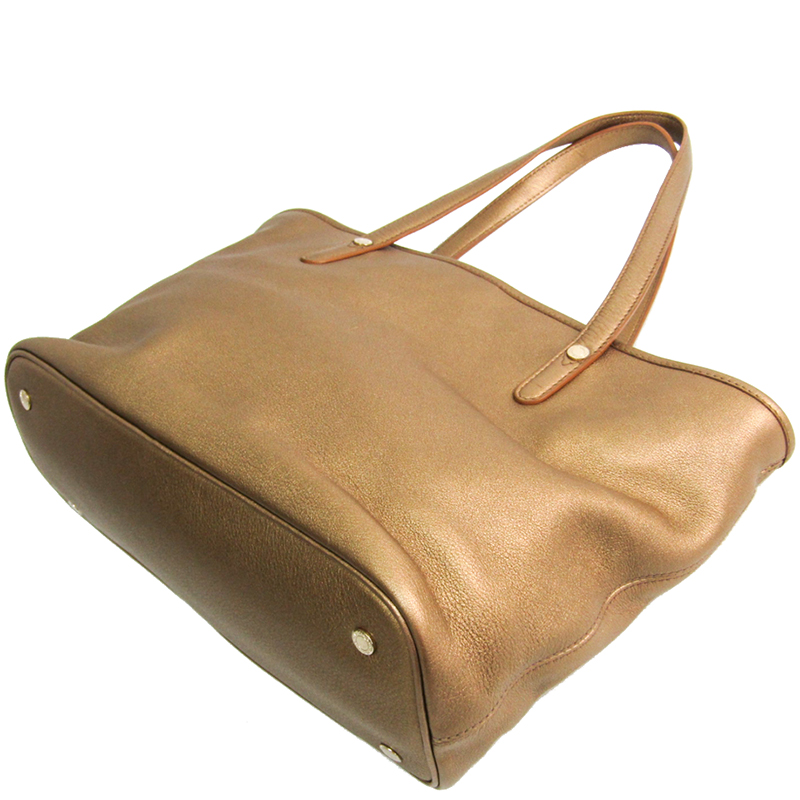 

Bvlgari Gold Leather Sotirio Tote