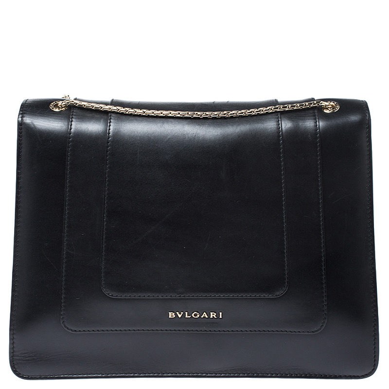 Leather crossbody bag Bvlgari Black in Leather - 25304604