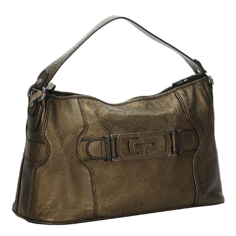 

Bvlgari Gold Leather Shoulder Bag