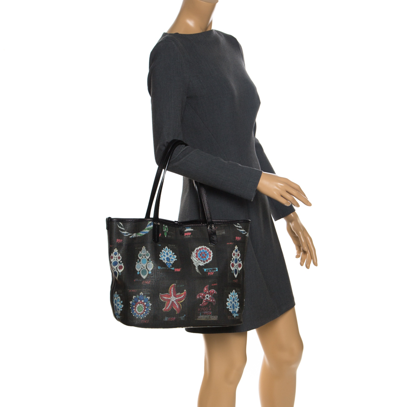 

Bvlgari Black Printed Canvas Tote