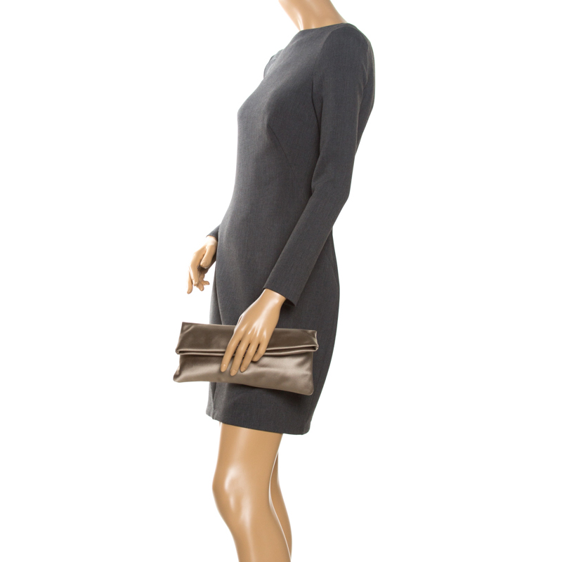 

Bvlgari Beige Satin Monete Clutch