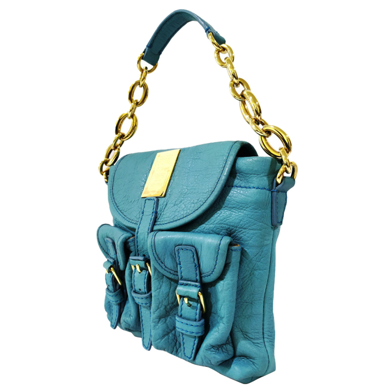 

Bvlgari Blue Leather Chain Shoulder Bag