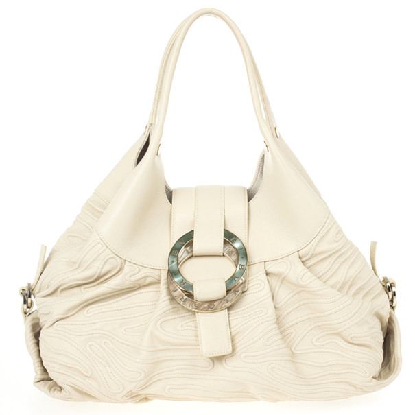 Bvlgari Beige Leather Chandra Hobo
