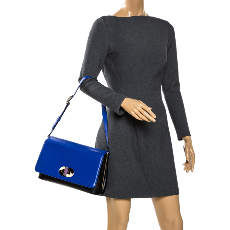 

Bvlgari Blue/Black Leather Icona Shoulder Bag