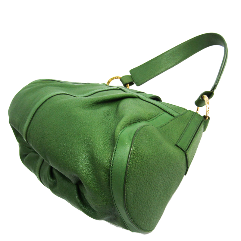 

Bvlgari Green Leather Shoulder Bag