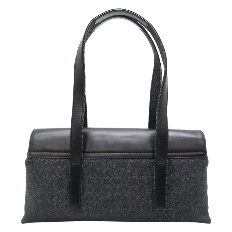 

Bvlgari Black Canvas Leather Shoulder Bag