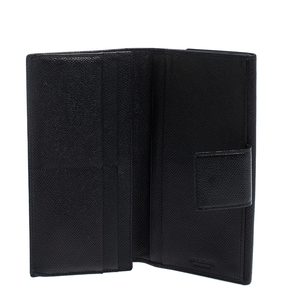 

Bvlgari Black Leather Trifold Continental Wallet