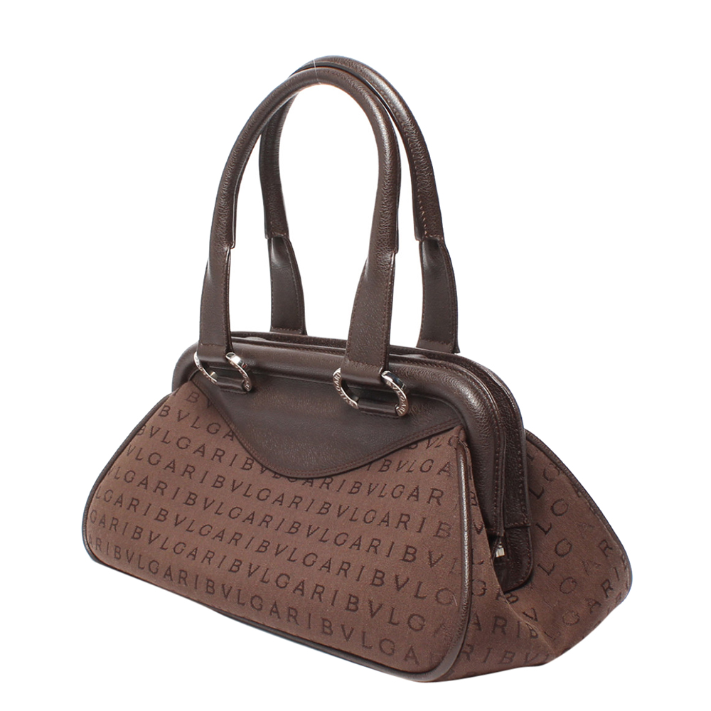 

Bvlgari Brown Monogram Canvas and Leather Satchel