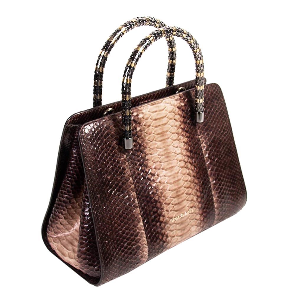 

Bvlgari Brown Python Serpenti Scaglie Tote