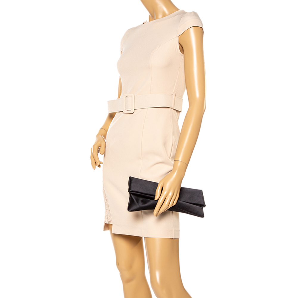 

Bvlgari Black Satin Monete Clutch