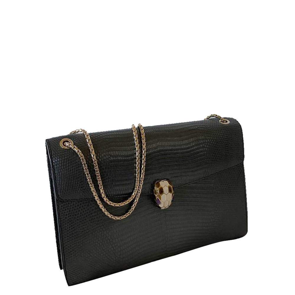 

Bvlgari Black LIzard Leather Serpenti Forever Bag