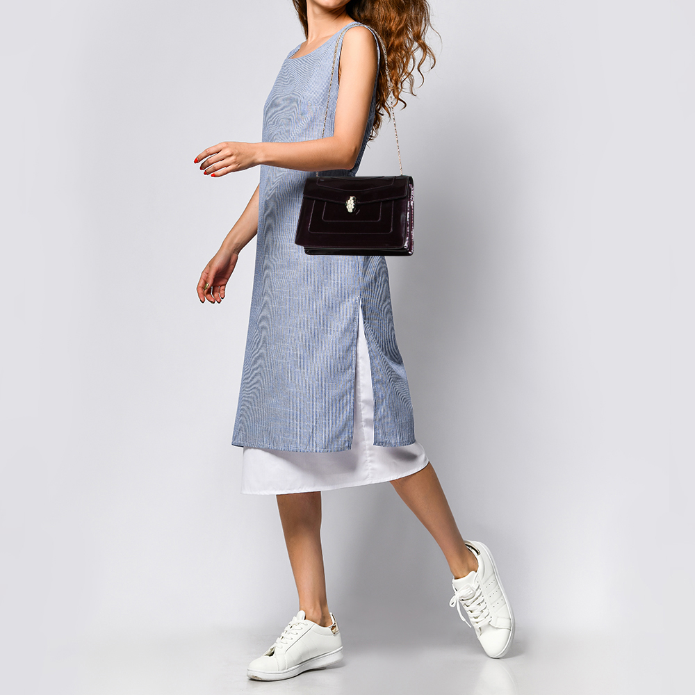 

Bvlgari Purple Patent Leather Medium Serpenti Forever Shoulder Bag