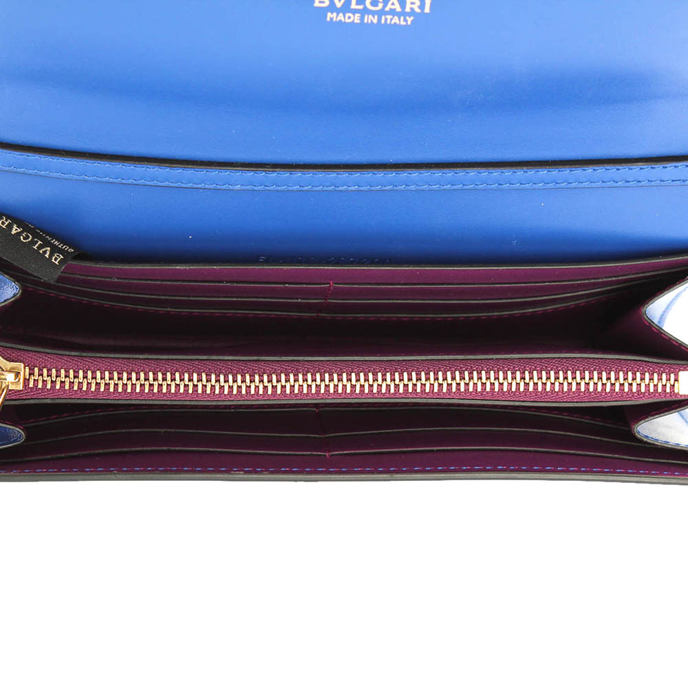 

Bvlgari Blue Leather Serpenti Forever Chain Wallet Bag
