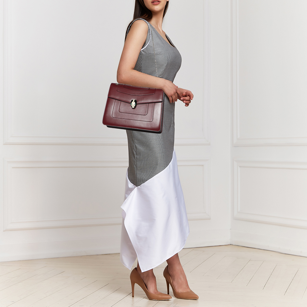 

Bvlgari Burgundy Leather Large Serpenti Shoulder Bag