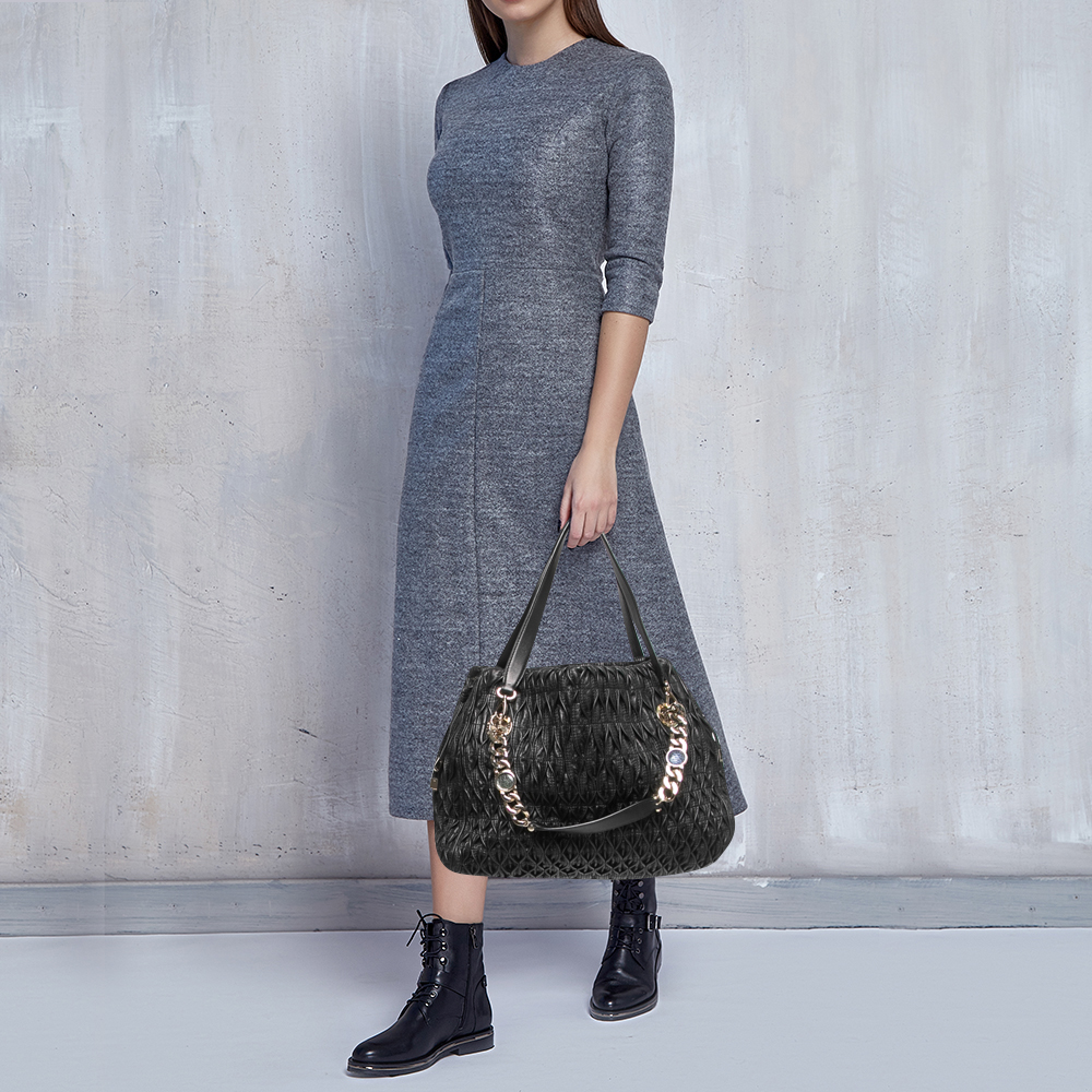 

Bvlgari Black Quilted Leather Monete Tote