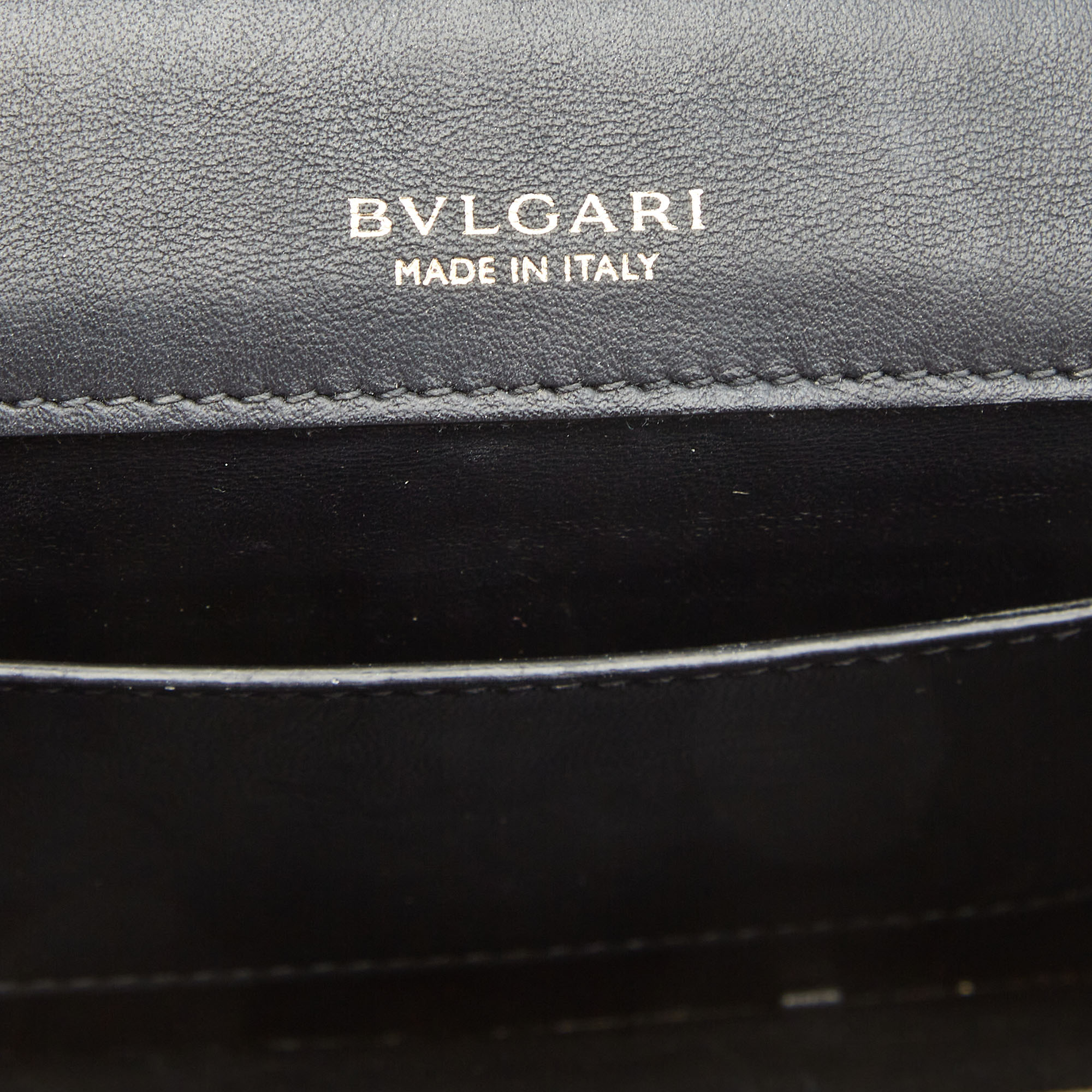 Bvlgari Cream/Black Raffia and Leather Serpenti Forever Top Handle