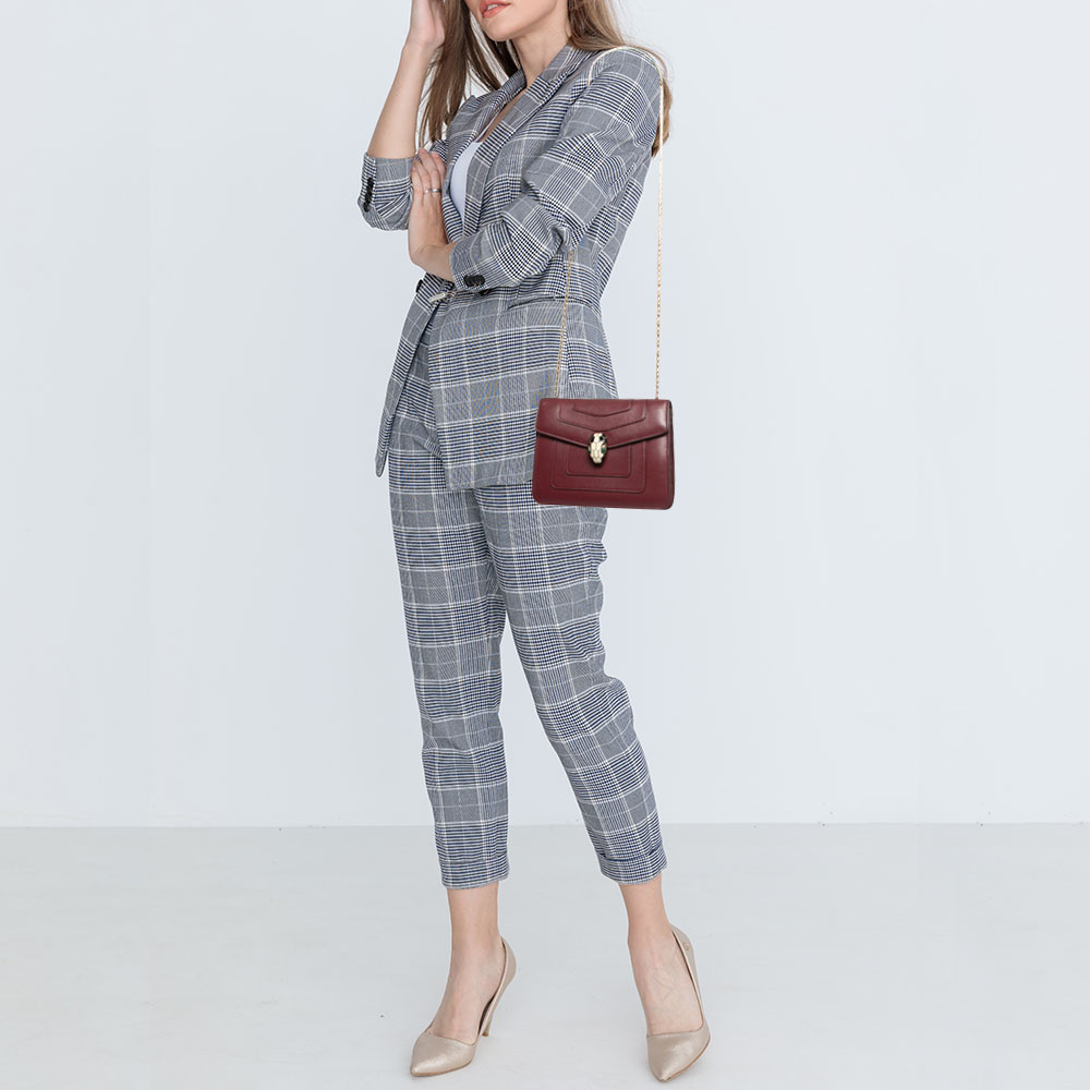 

Bvlgari Red Leather Small Serpenti Forever Shoulder Bag