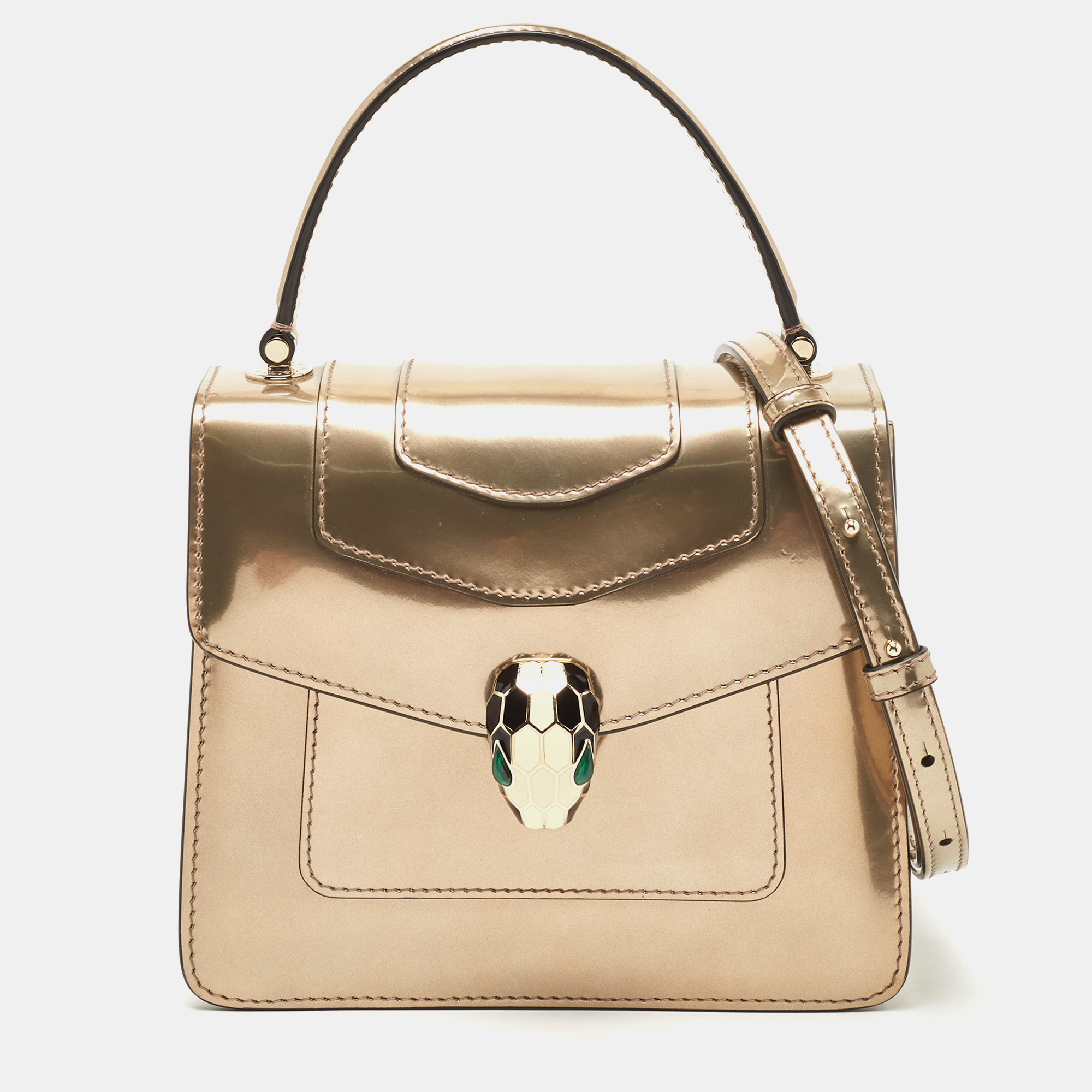 Bvlgari Leather Serpenti Forever Flap Cover Bag In Rose Gold, ModeSens