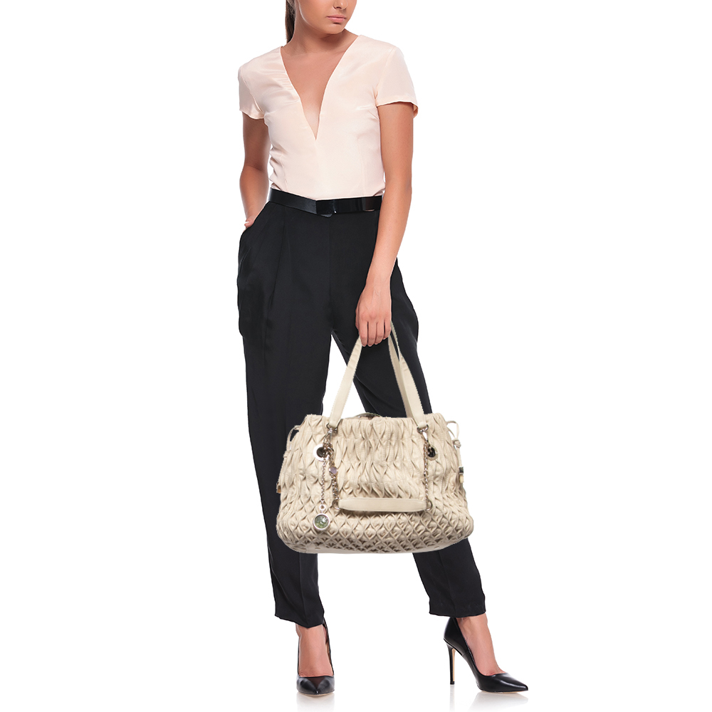 

Bvlgari Beige Quilted Leather Monette Tote