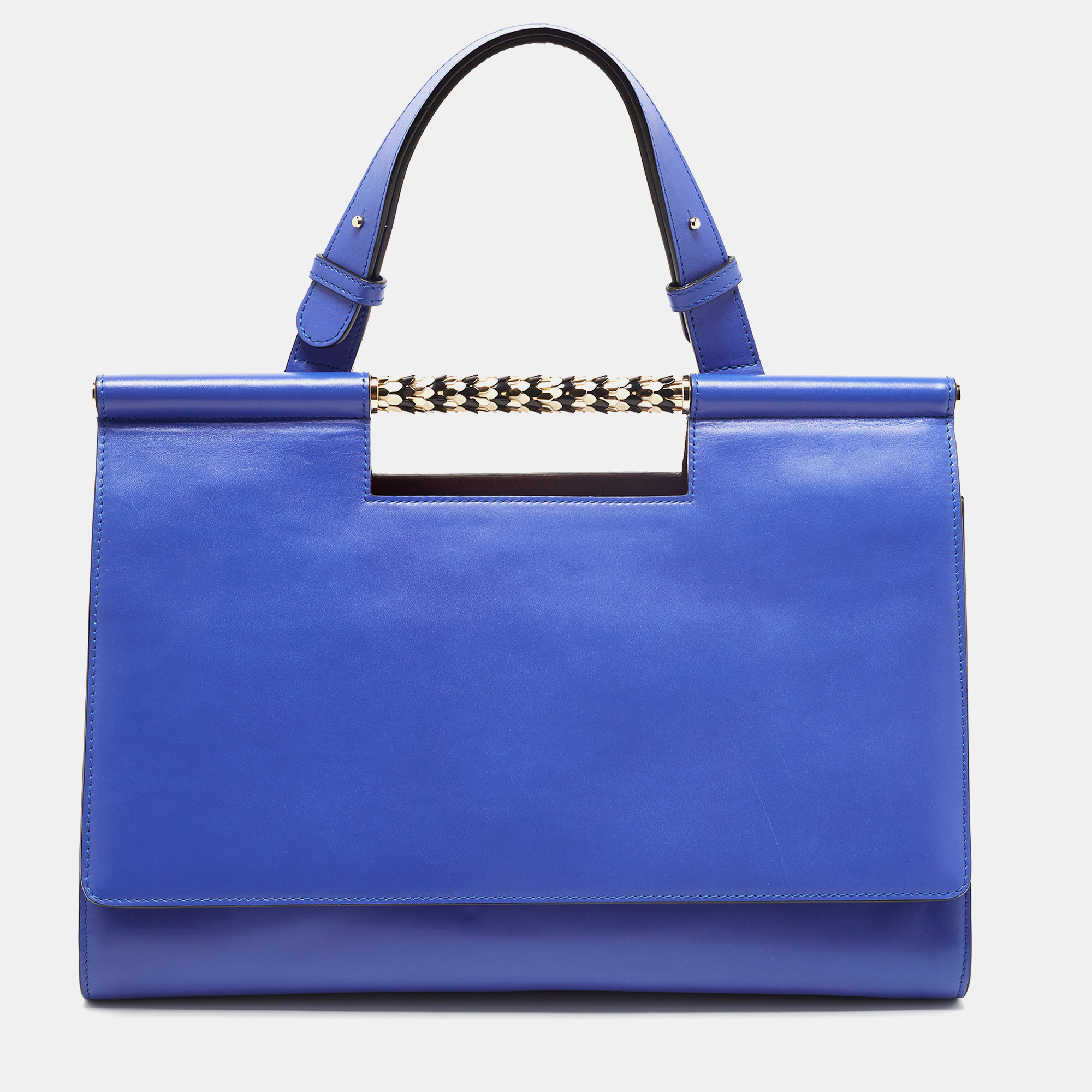 Bvlgari Blue Leather Small Serpenti Forever Shoulder Bag at 1stDibs