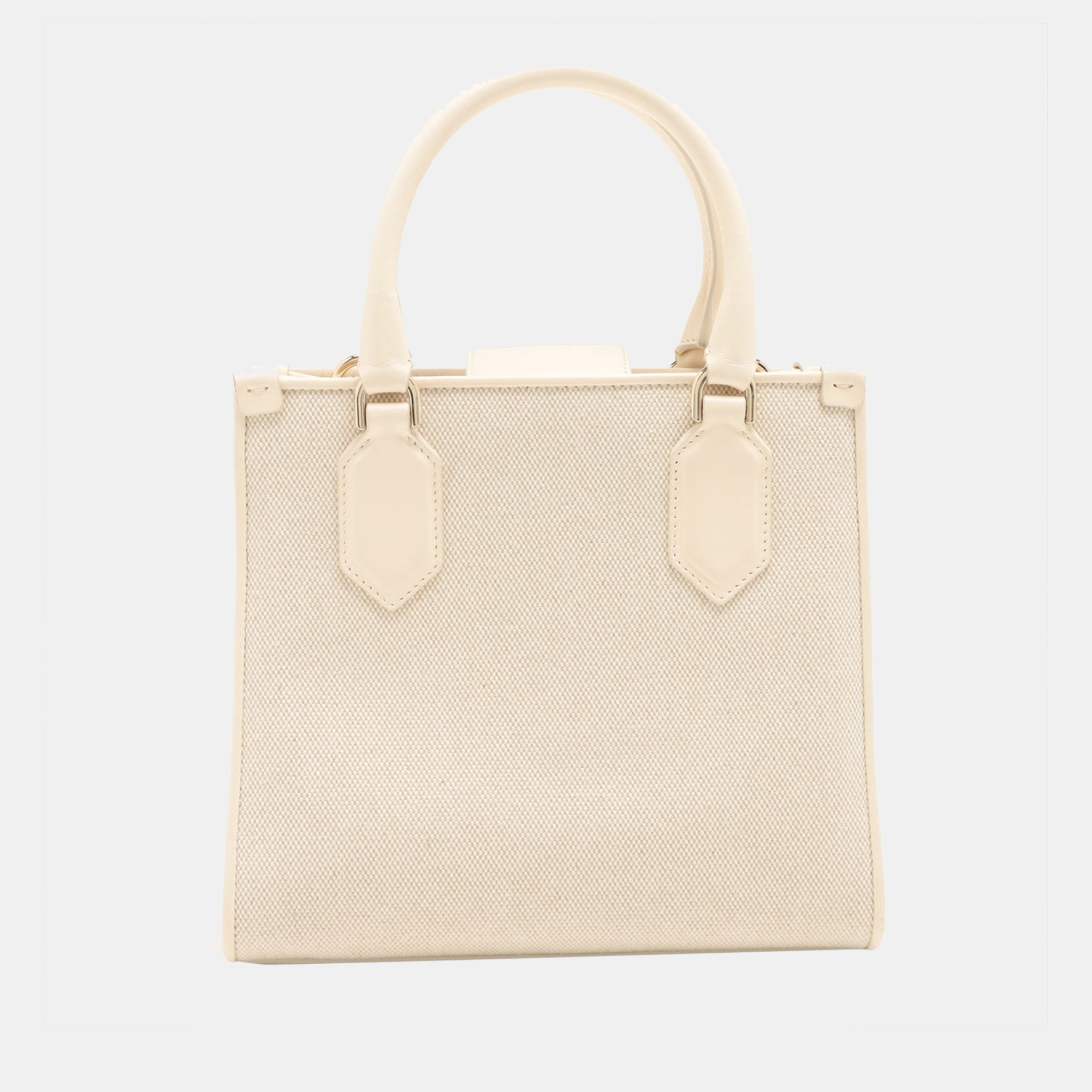 

Bvlgari Logo small Canvas & leather 2 way tote bag Beige