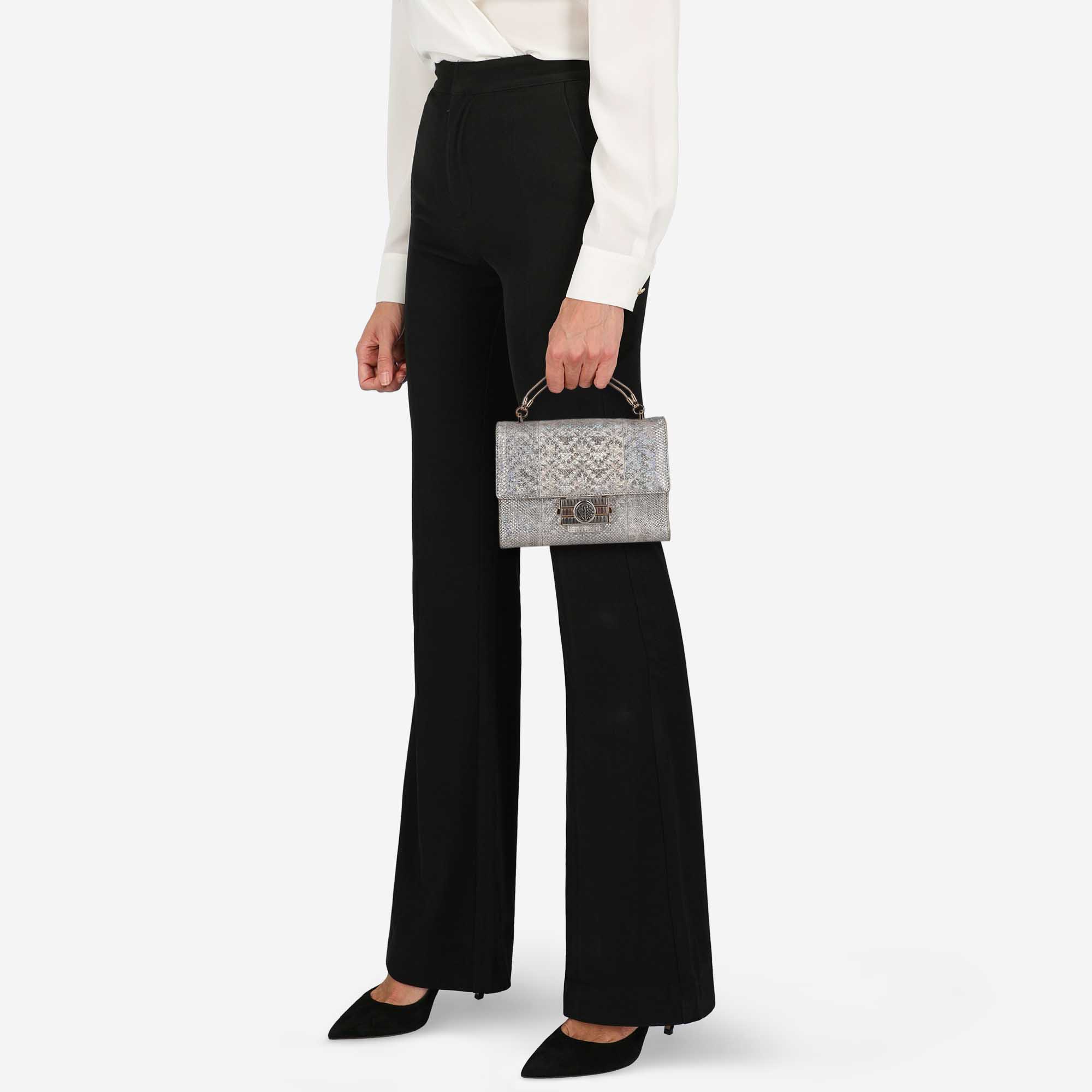 

Bvlgari Women's Leather Clutch Bag - Silver