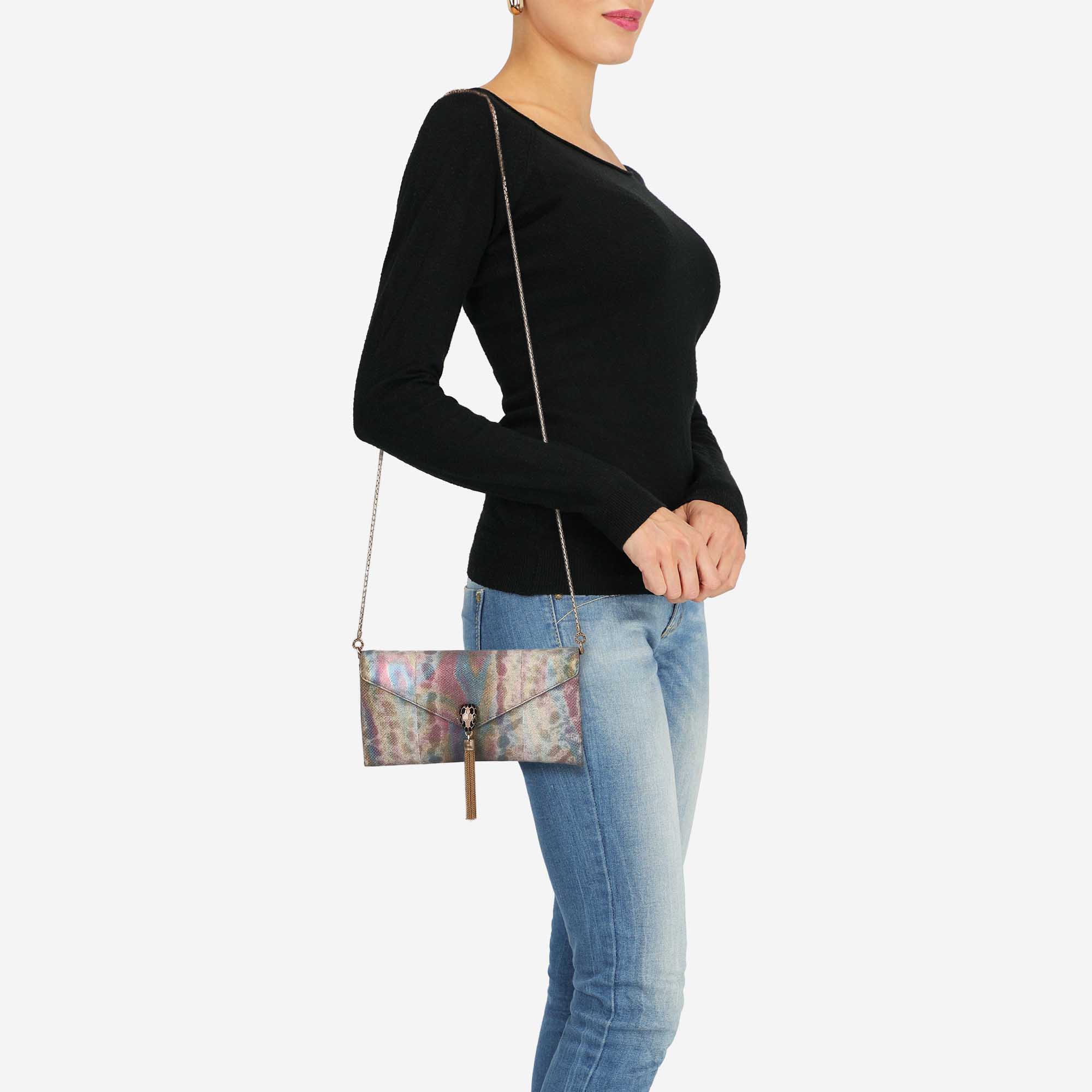 

Bulgari Women's Fabric Cross Body Bag - Blue