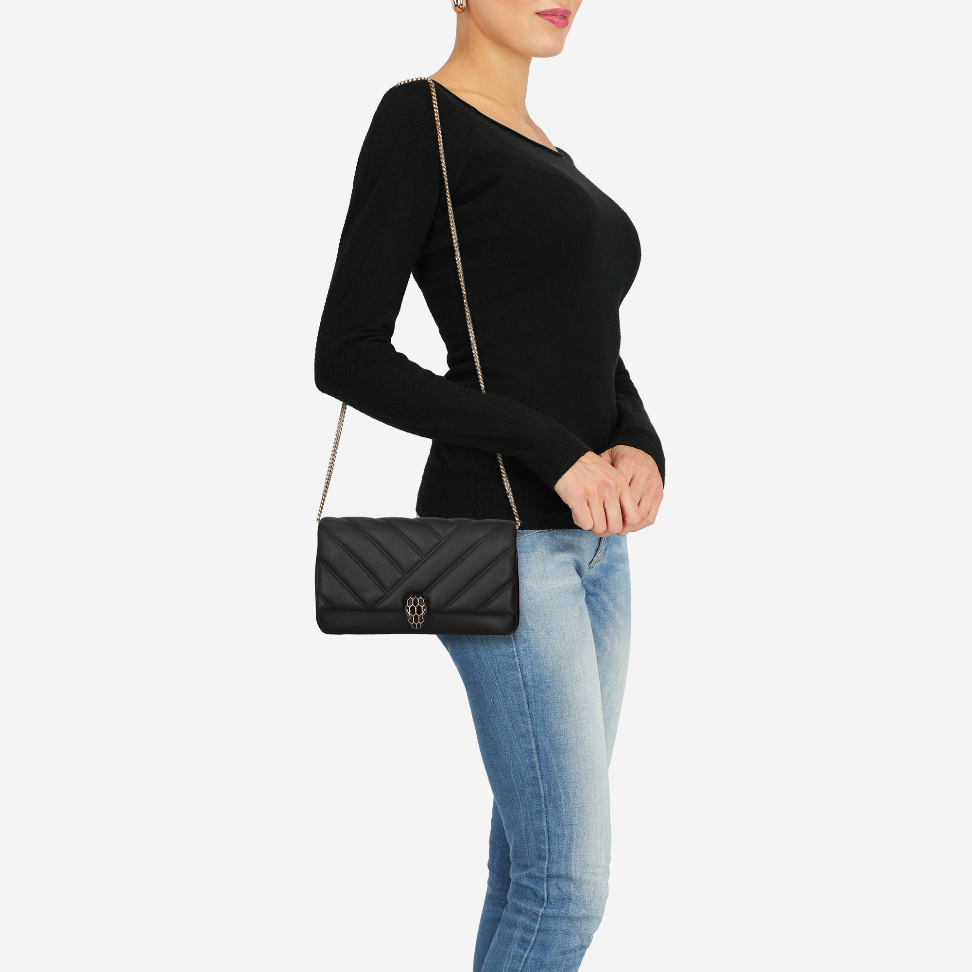 

Bvlgari Women's Leather Cross Body Bag - Black