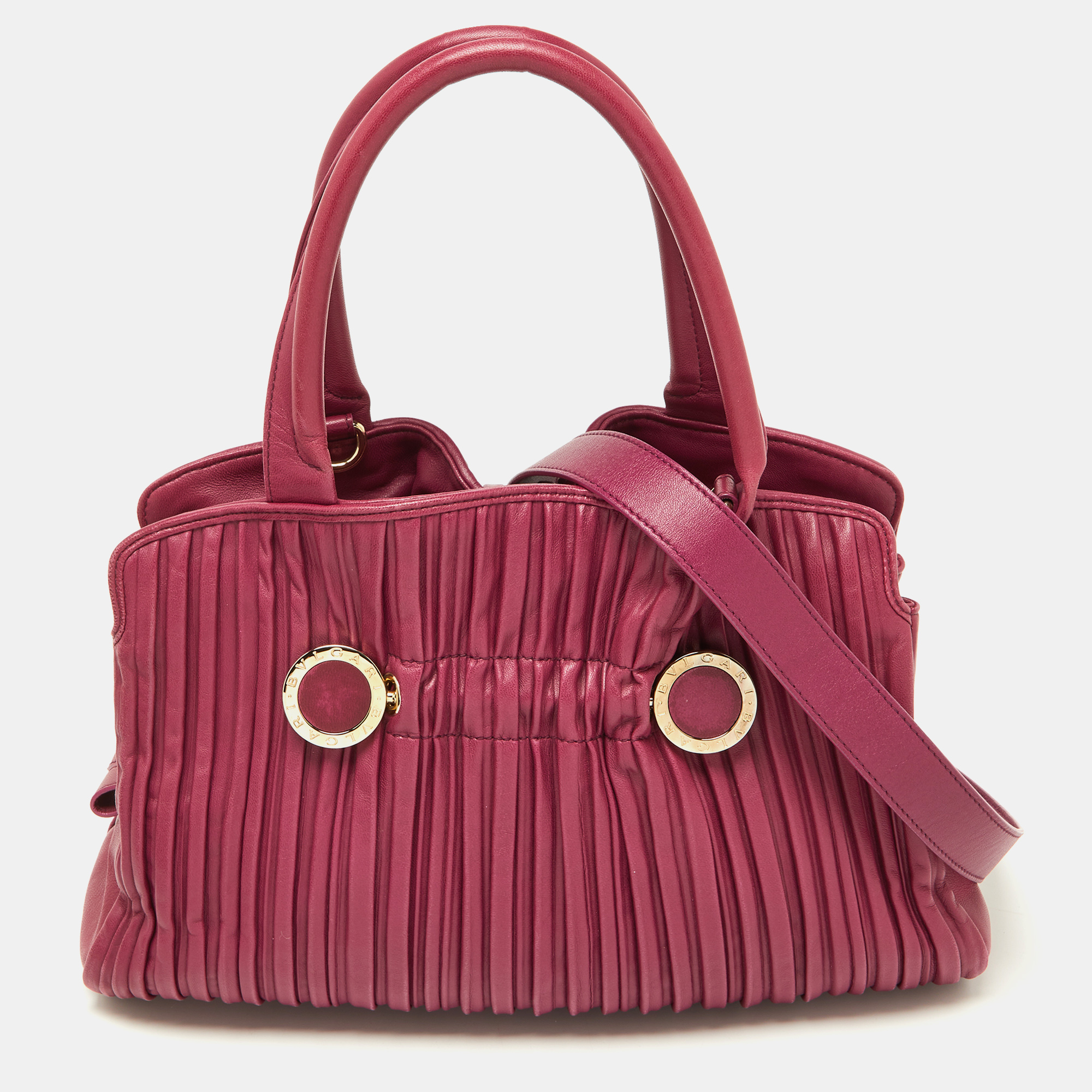Pre-owned Bvlgari Pink Leather Twistino Tina Satchel