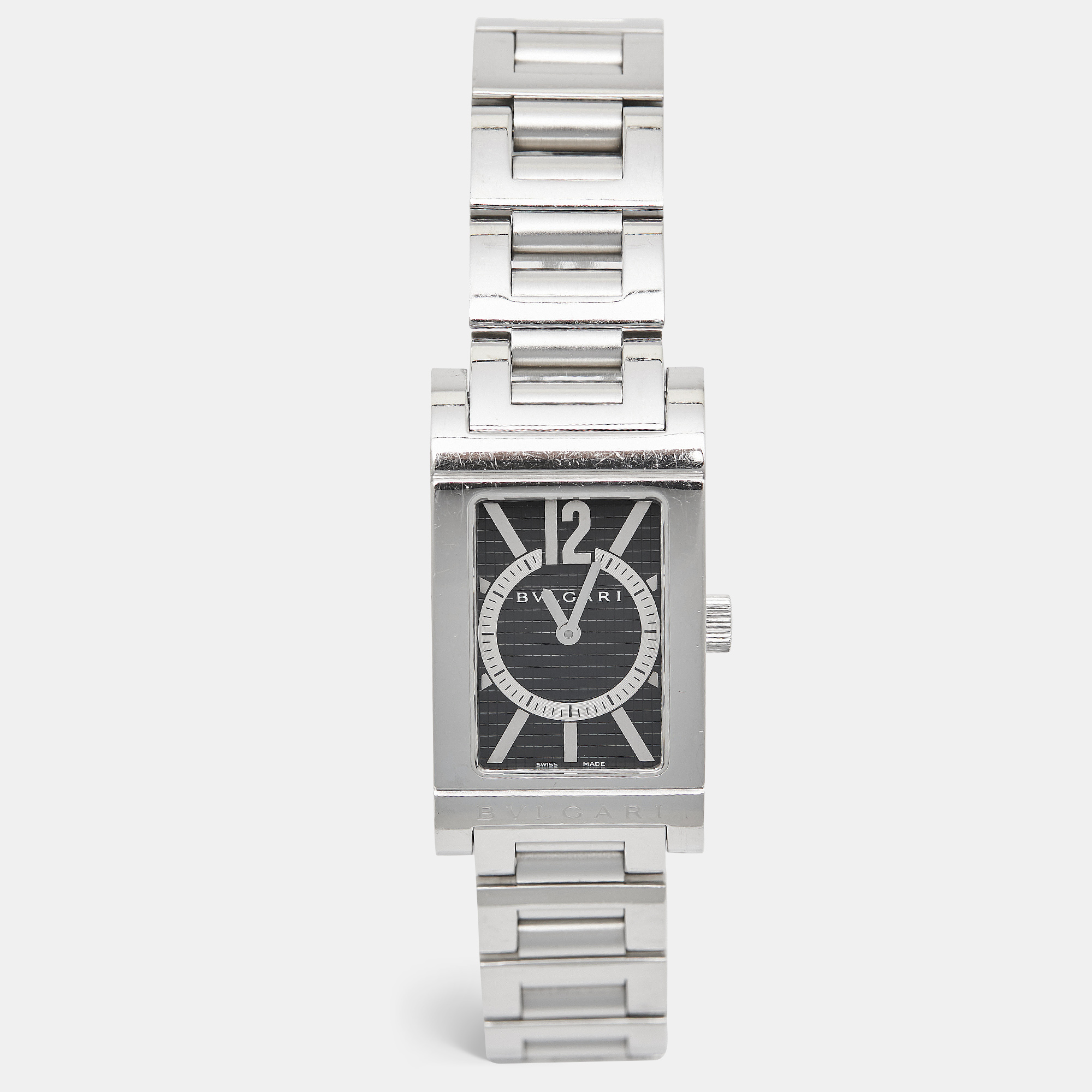 

Bvlgari Black Stainless Steel Rettangolo RT39S Women's Wristwatch