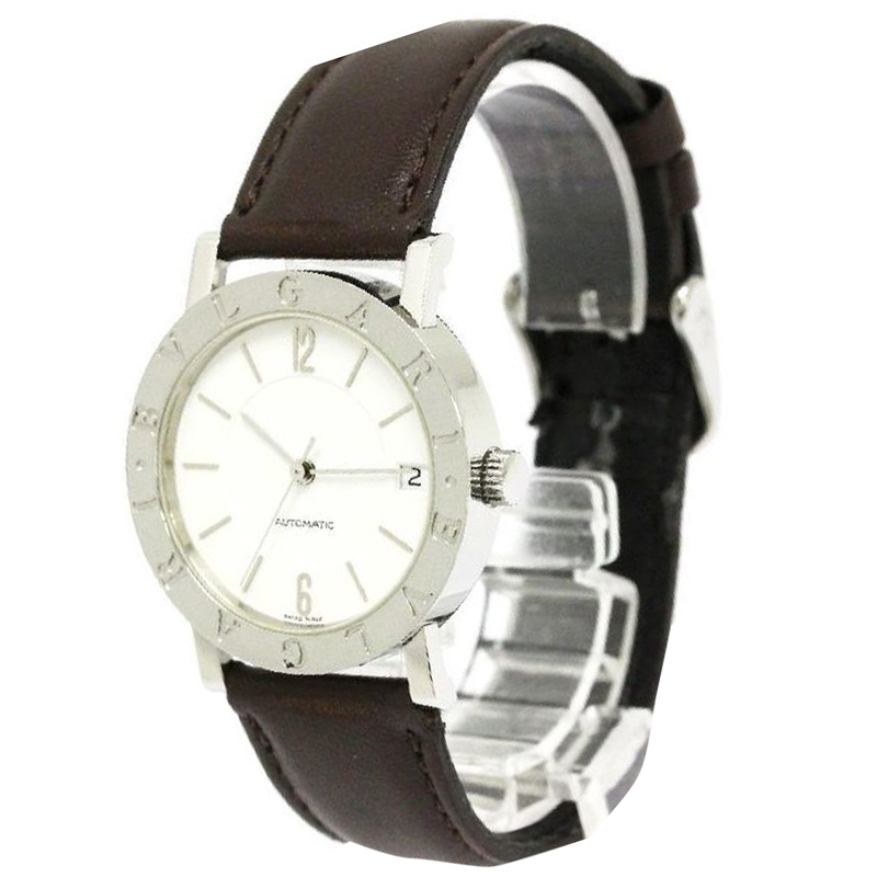 Bvlgari White Stainless Steel Bvlgari Bvlgari Women's Wristwatch 33MM