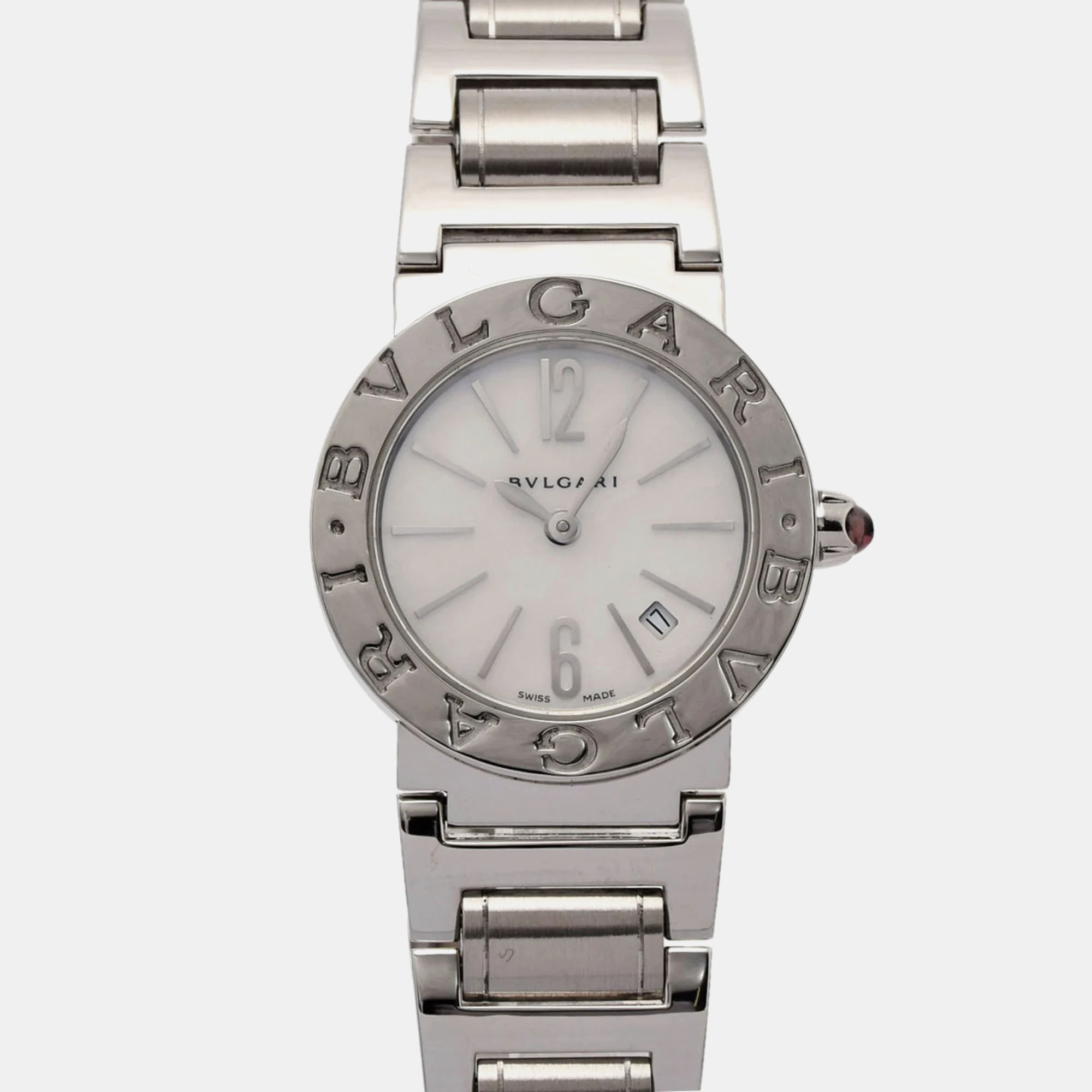 

Bvlgari White Shell Stainless Steel Bvlgari Bvlgari Quartz Women's Wristwatch 26 mm