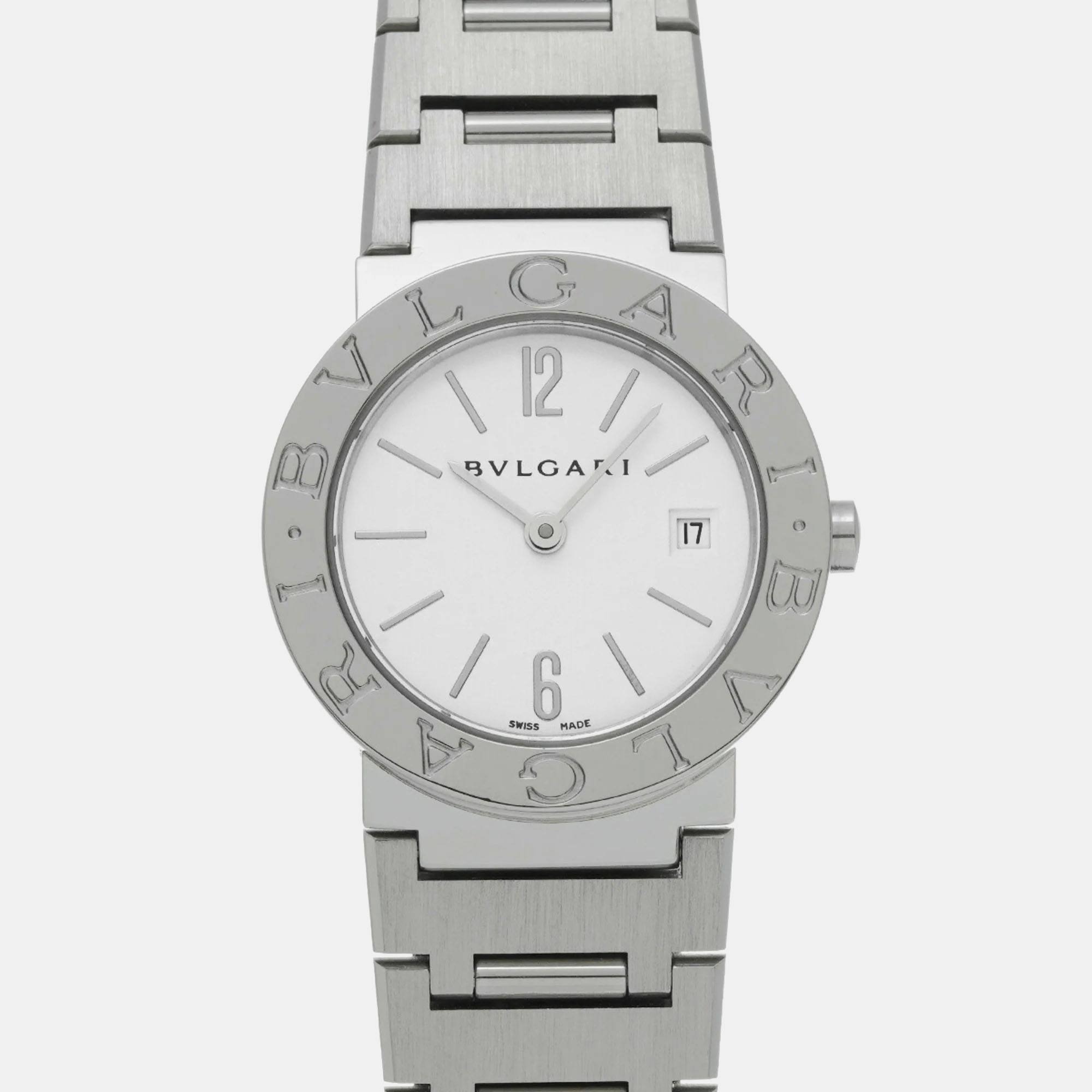 

Bvlgari White Stainless Steel Bvlgari Bvlgari BB26SS Quartz Women's Wristwatch 26 mm