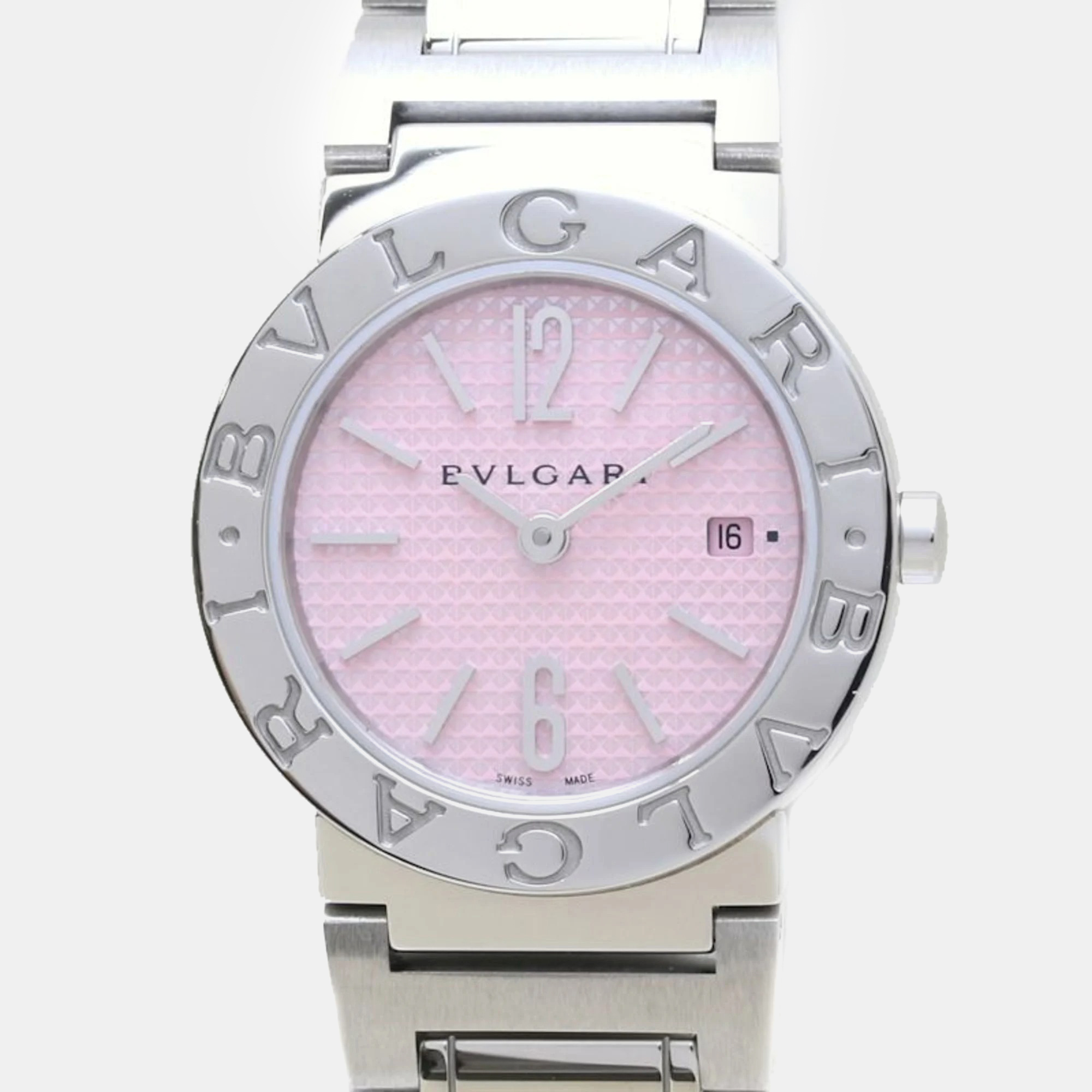 

Bvlgari Pink Shell Stainless Steel Bvlgari Bvlgari BB26C2SSD/JA Quartz Women's Wristwatch 26 mm