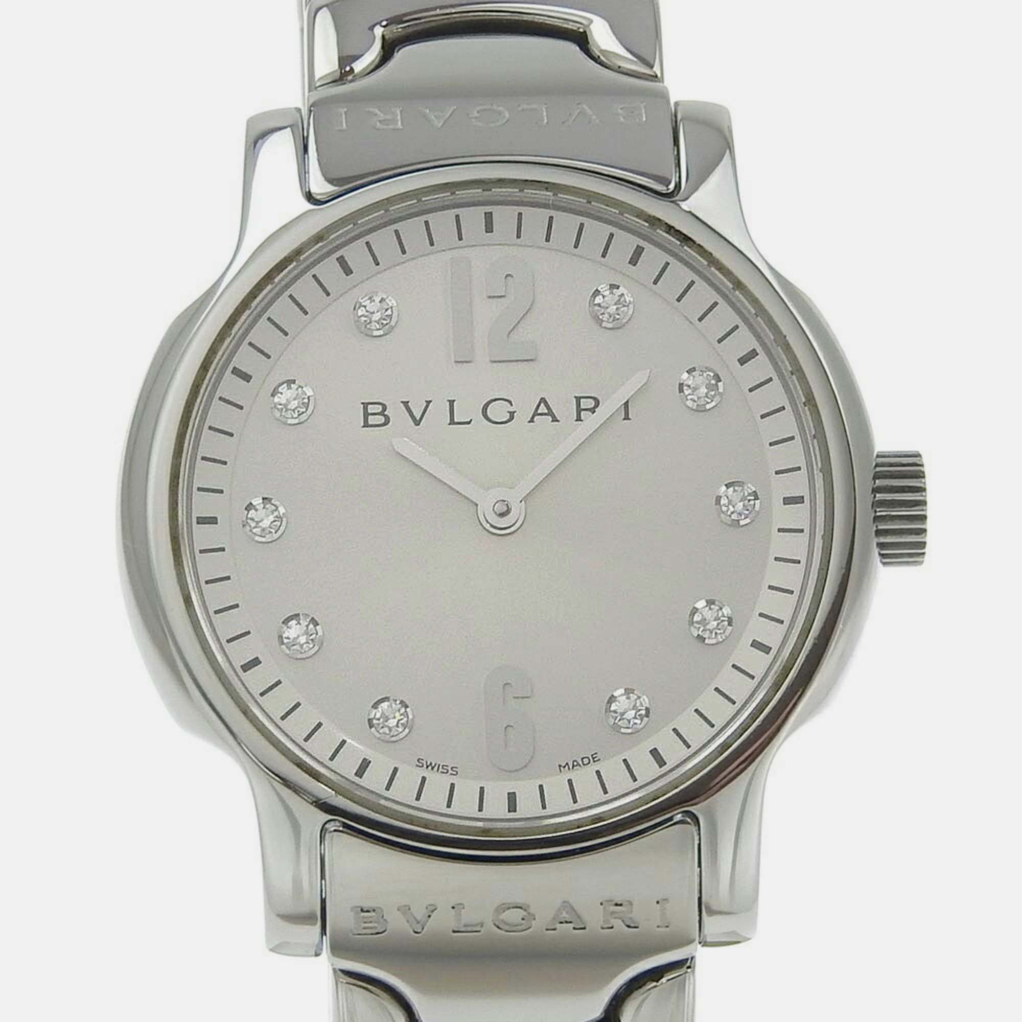 

Bvlgari Silver Stainless Steel Solotempo ST29S Quartz Women's Wristwatch 29 mm