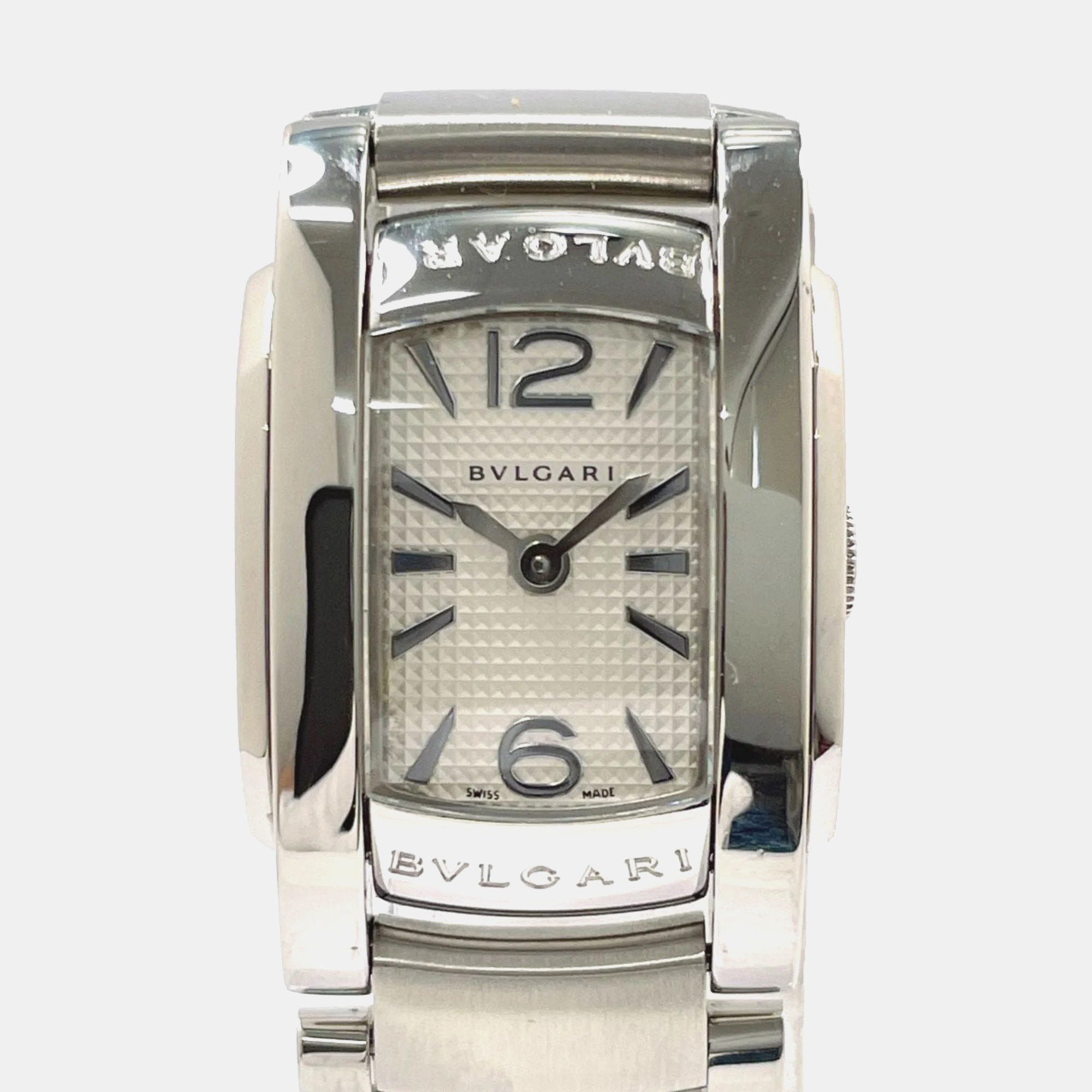 Pre-owned Bvlgari White Stainless Steel Assioma Aa26s Quartz Women's Wristwatch 27 Mm