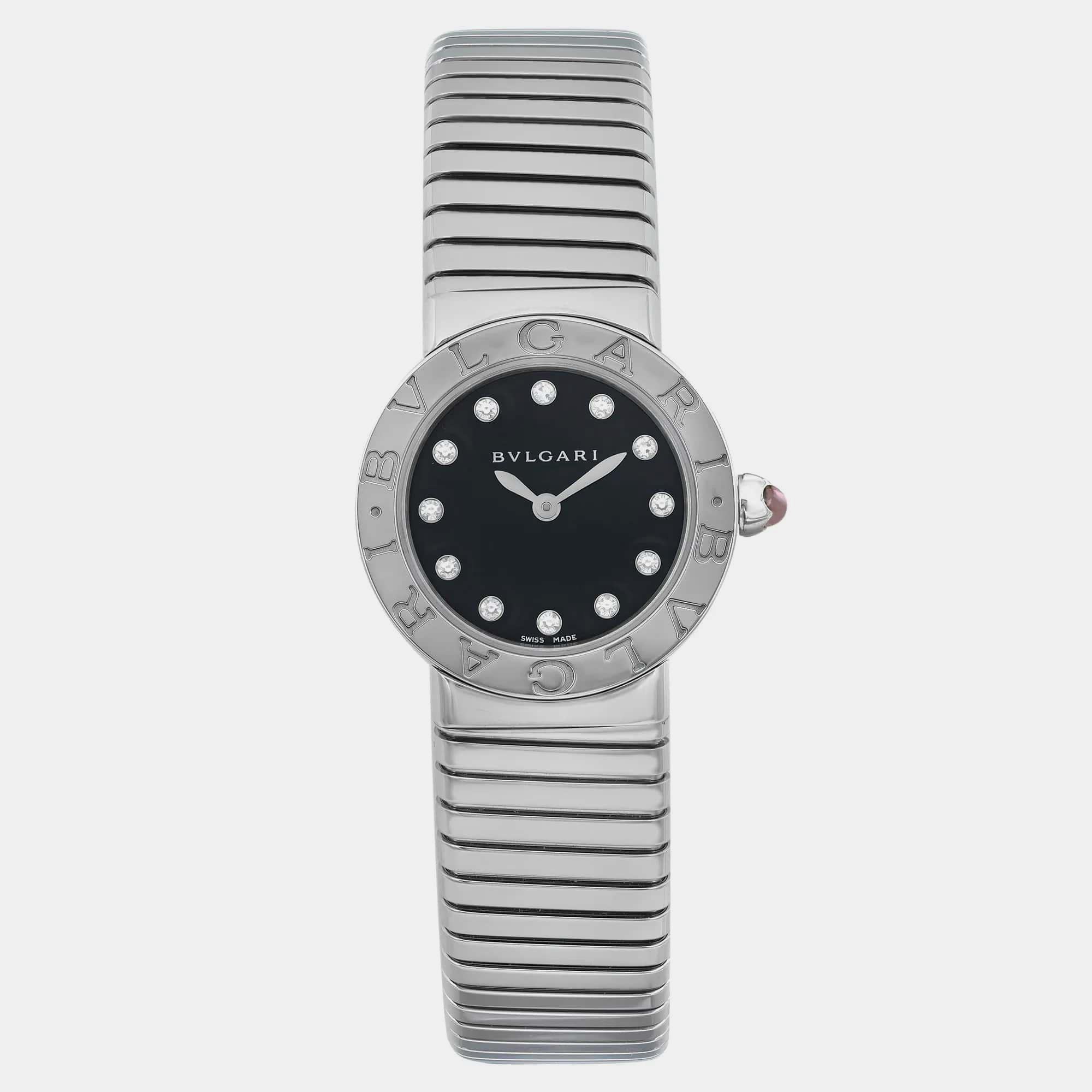 

Bvlgari Black Diamond Stainless Steel Bvlgari-Bvlgari Quartz Women's Wristwatch 26 mm