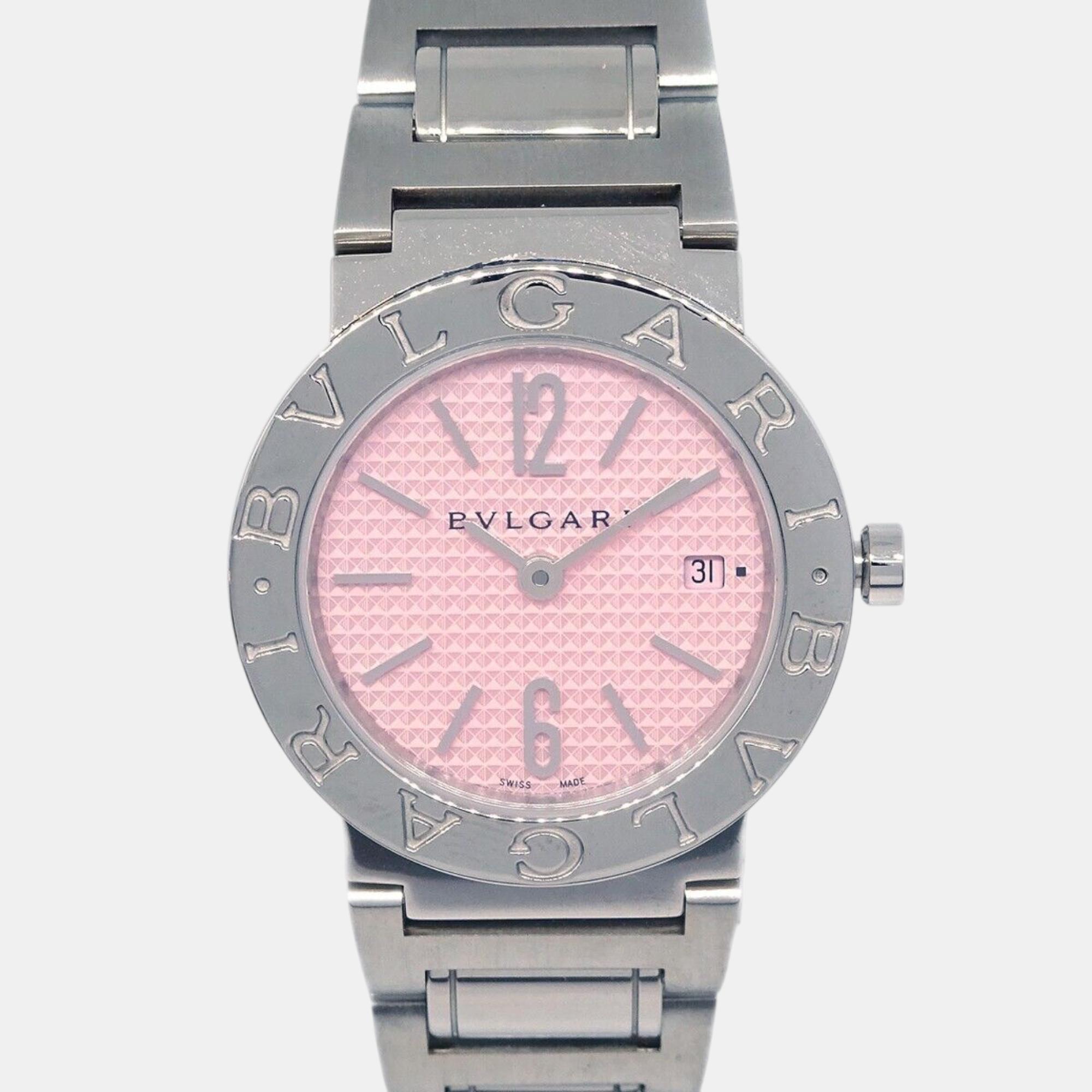 

Bvlgari Pink Stainless Steel Bvlgari Bvlgari BB26C2SSD Quartz Women's Wristwatch 25 mm