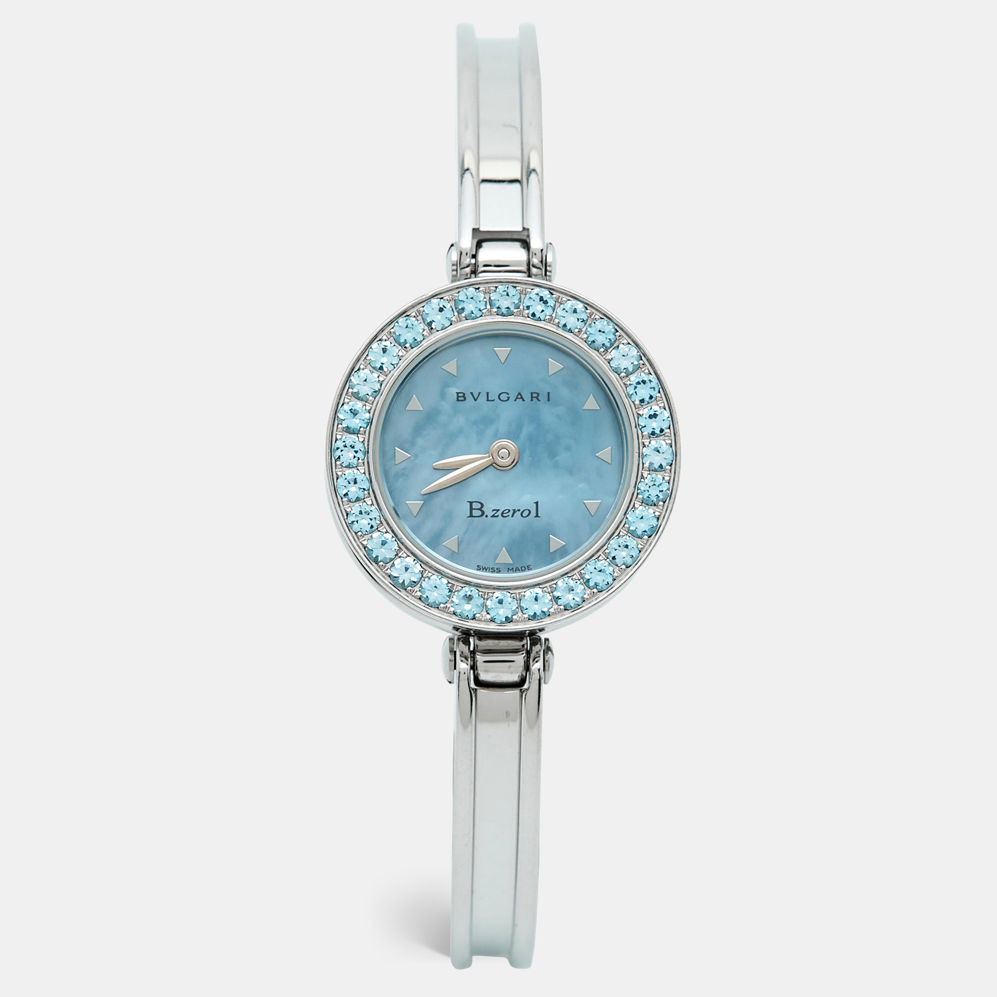 

Bvlgari B.Zero1 BZ22S Blue Mother of Pearl Topaz Stainless Steel Women's Wristwatch, Silver
