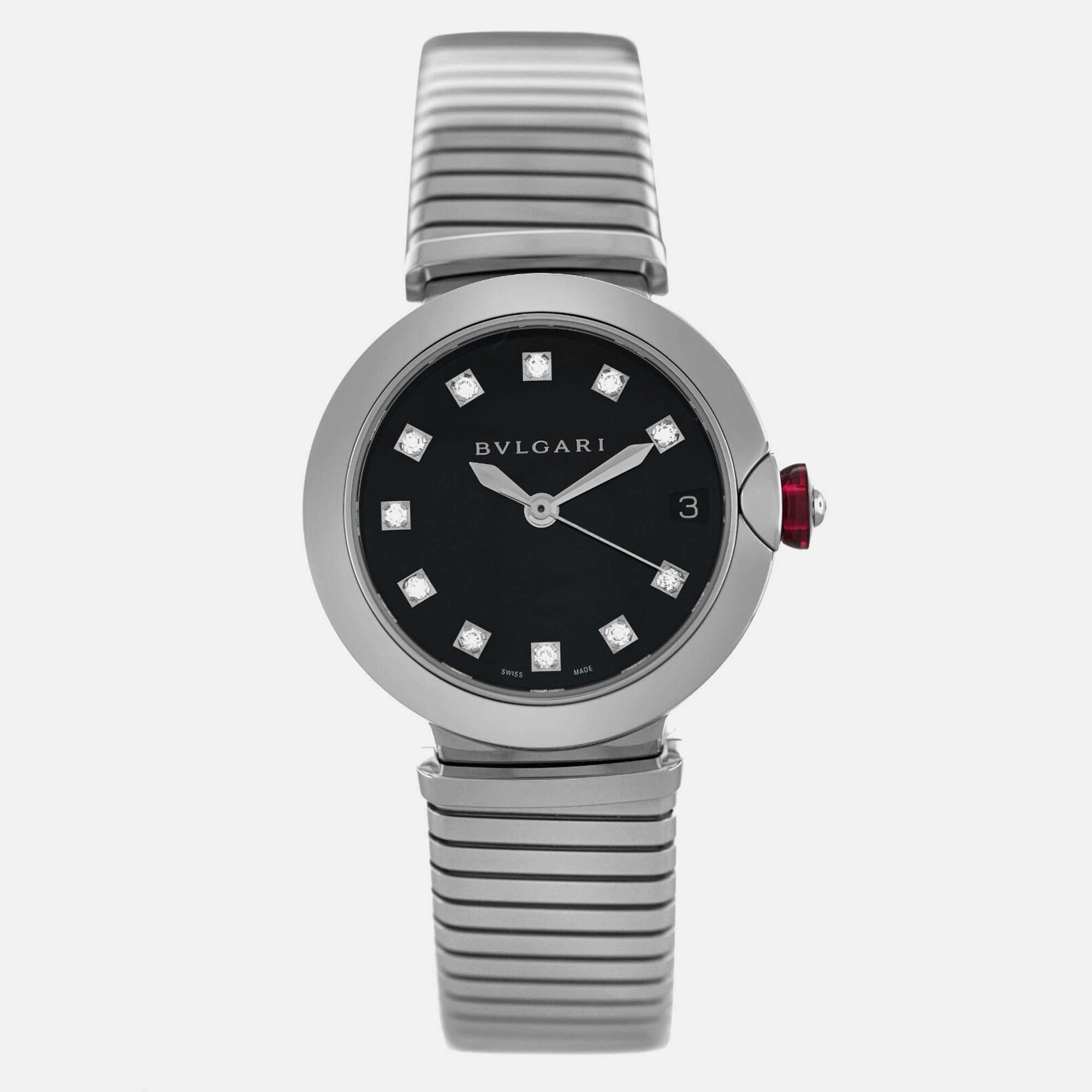 

Bvlgari Lvcea LU33S Automatic Diamond Black Stainless Steel Women’s Wristwatch 33 mm