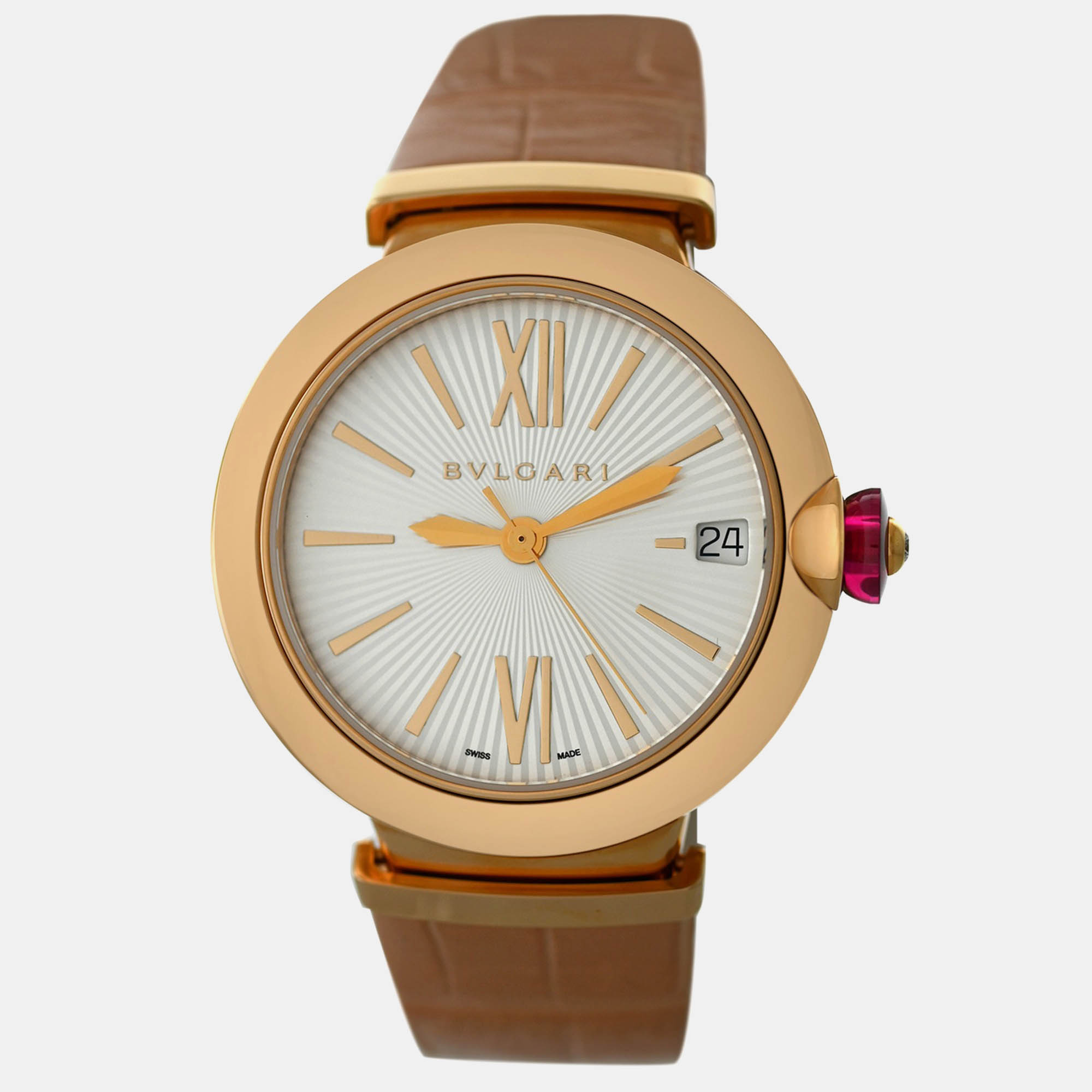 

Bvlgari Lvcea LUP33G Automatic Silver 18K Rose Gold Women’s Wristwatch 33 mm