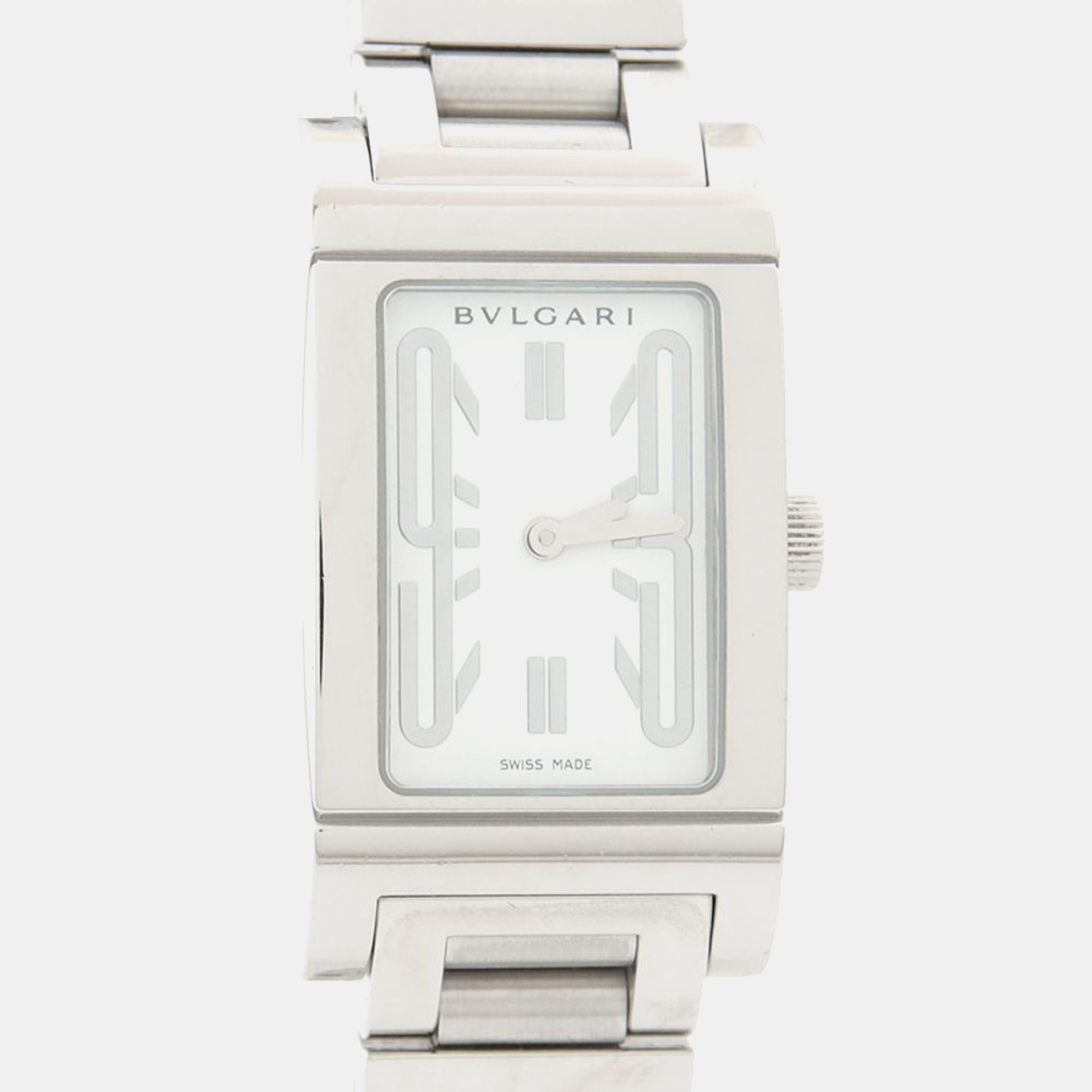

Bvlgari Rettangolo RT39S Quartz White Stainless Steel Women's Wristwatch 21 mm