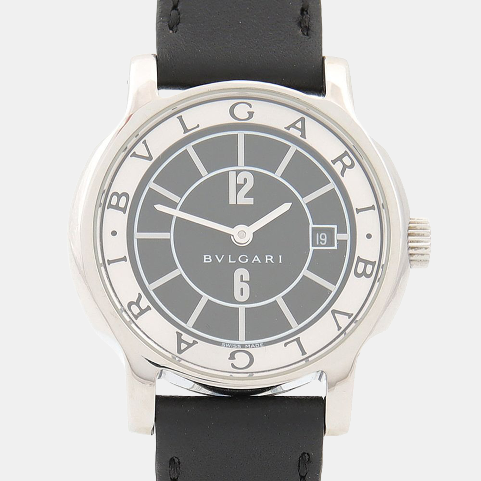 

Bvlgari Solotempo ST29S Quartz Stainless Steel Women's Wristwatch 29 mm, Black