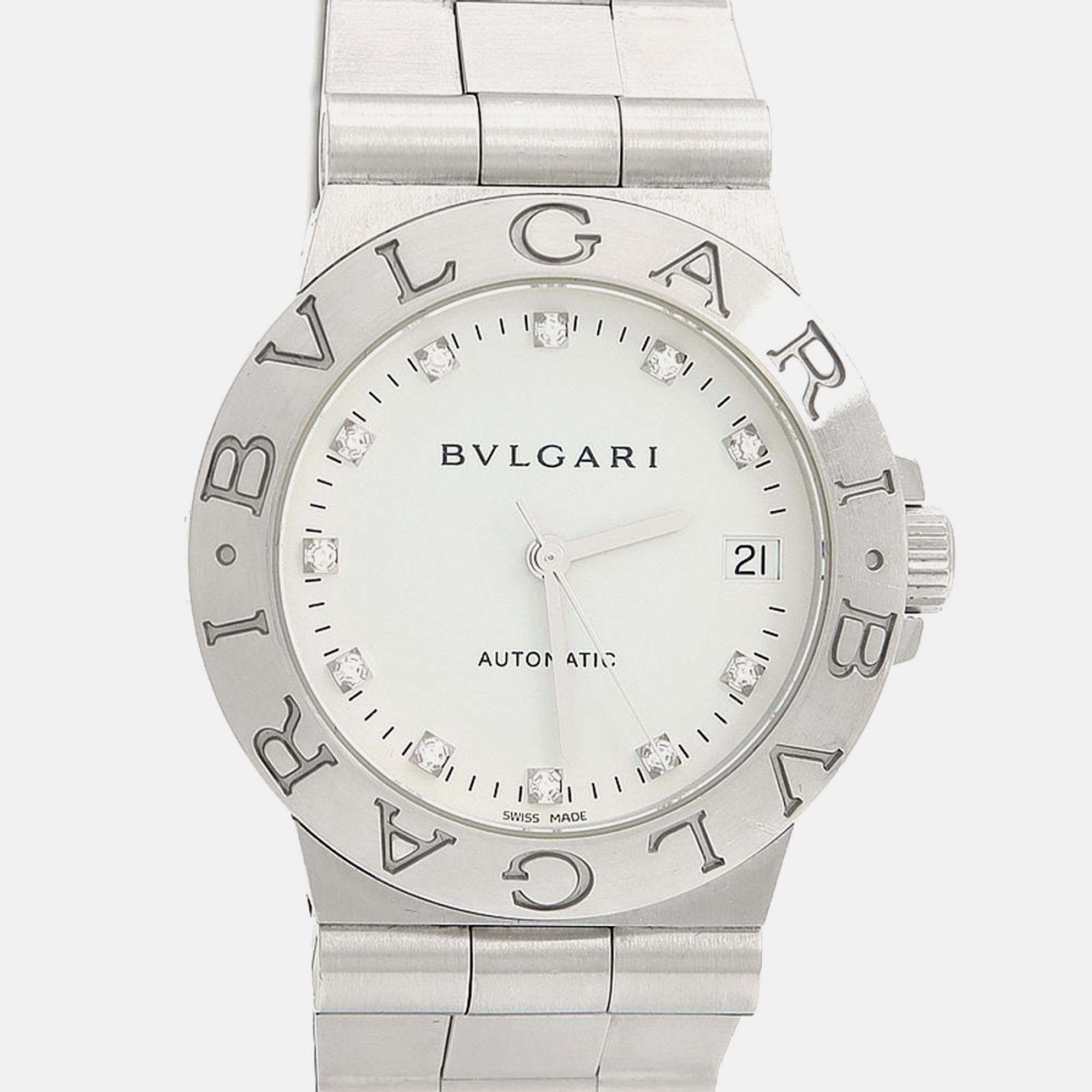 

Bvlgari Diagono LCV35S Automatic Stainless Steel Women's Wristwatch 35 mm, Silver