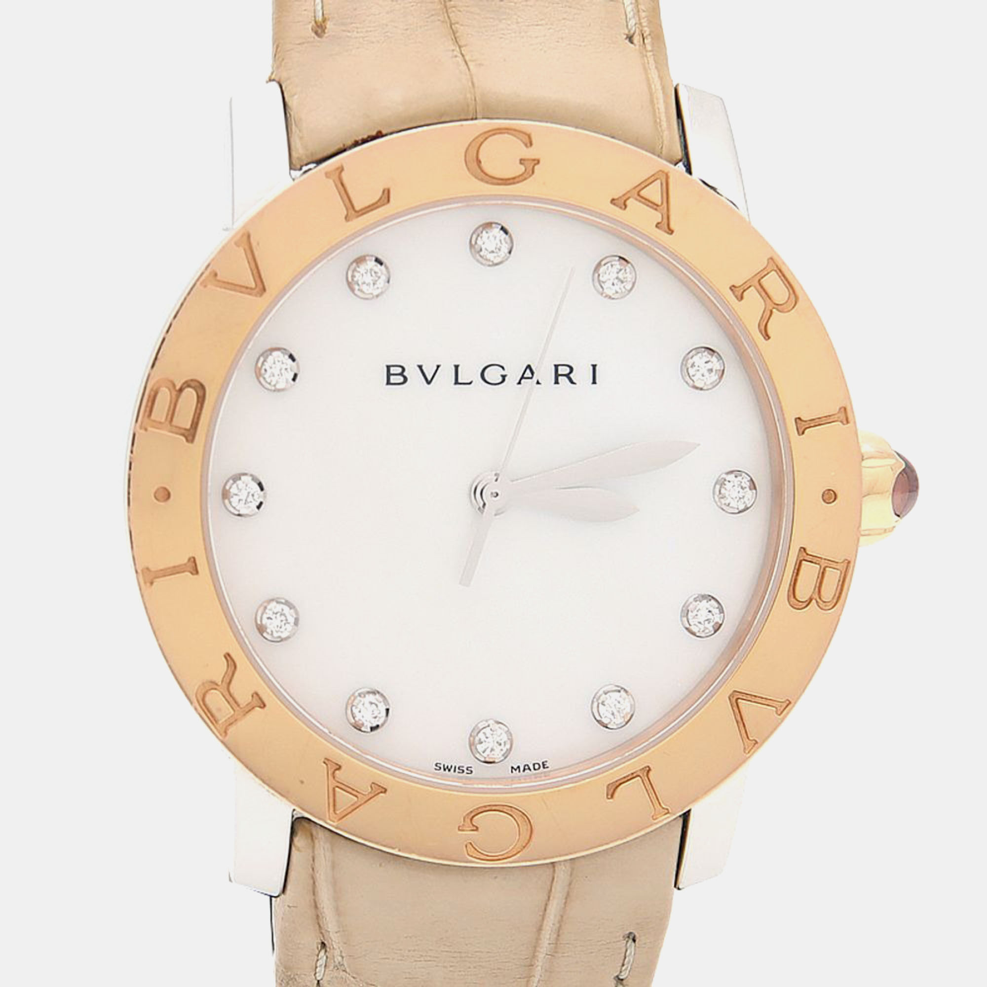 

Bvlgari BB BBLP37SG Automatic Rose Gold Men's Wristwatch 37 mm, White