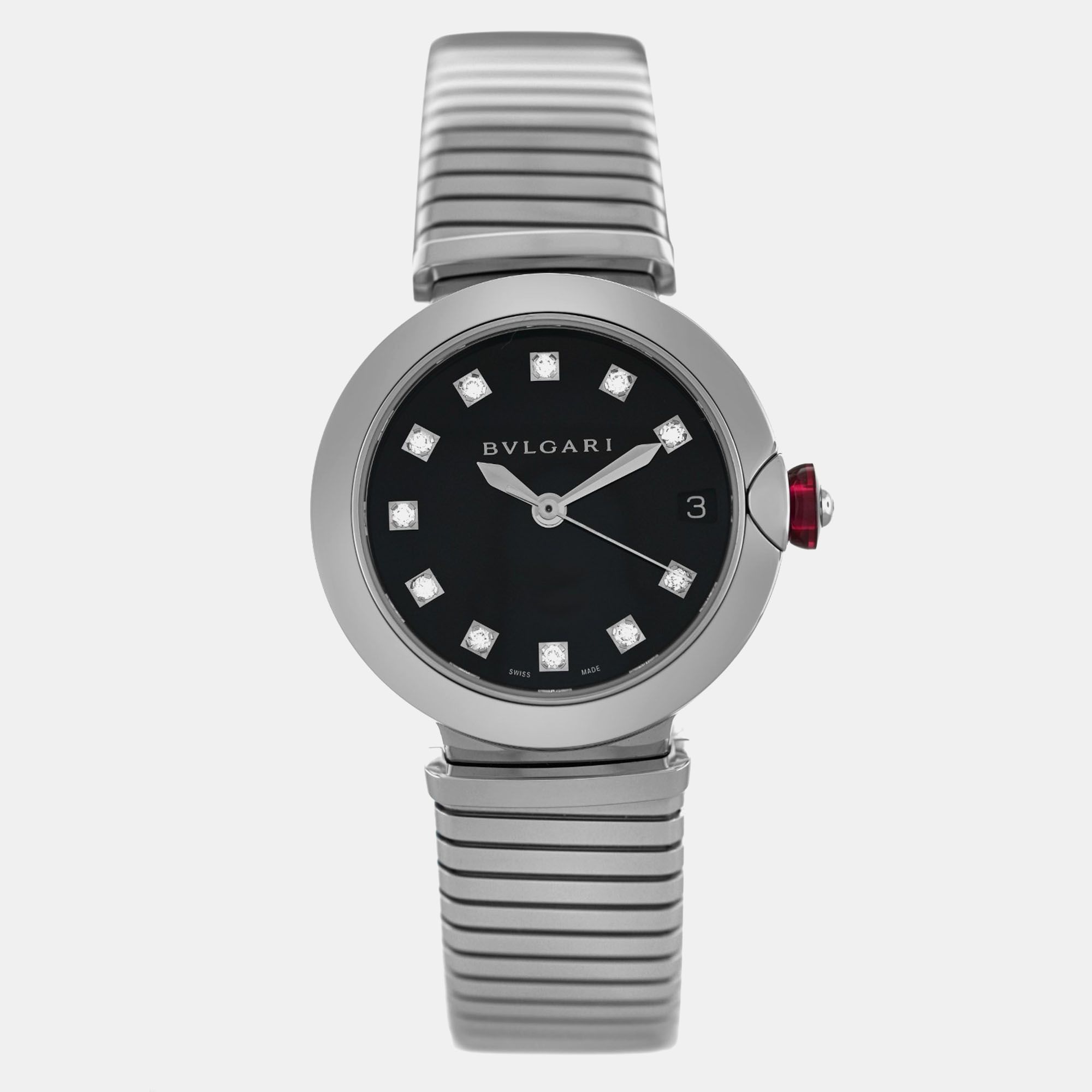 

Bvlgari Lvcea LU33S Automatic Black Diamonds Stainless Steel Women's Wristwatch