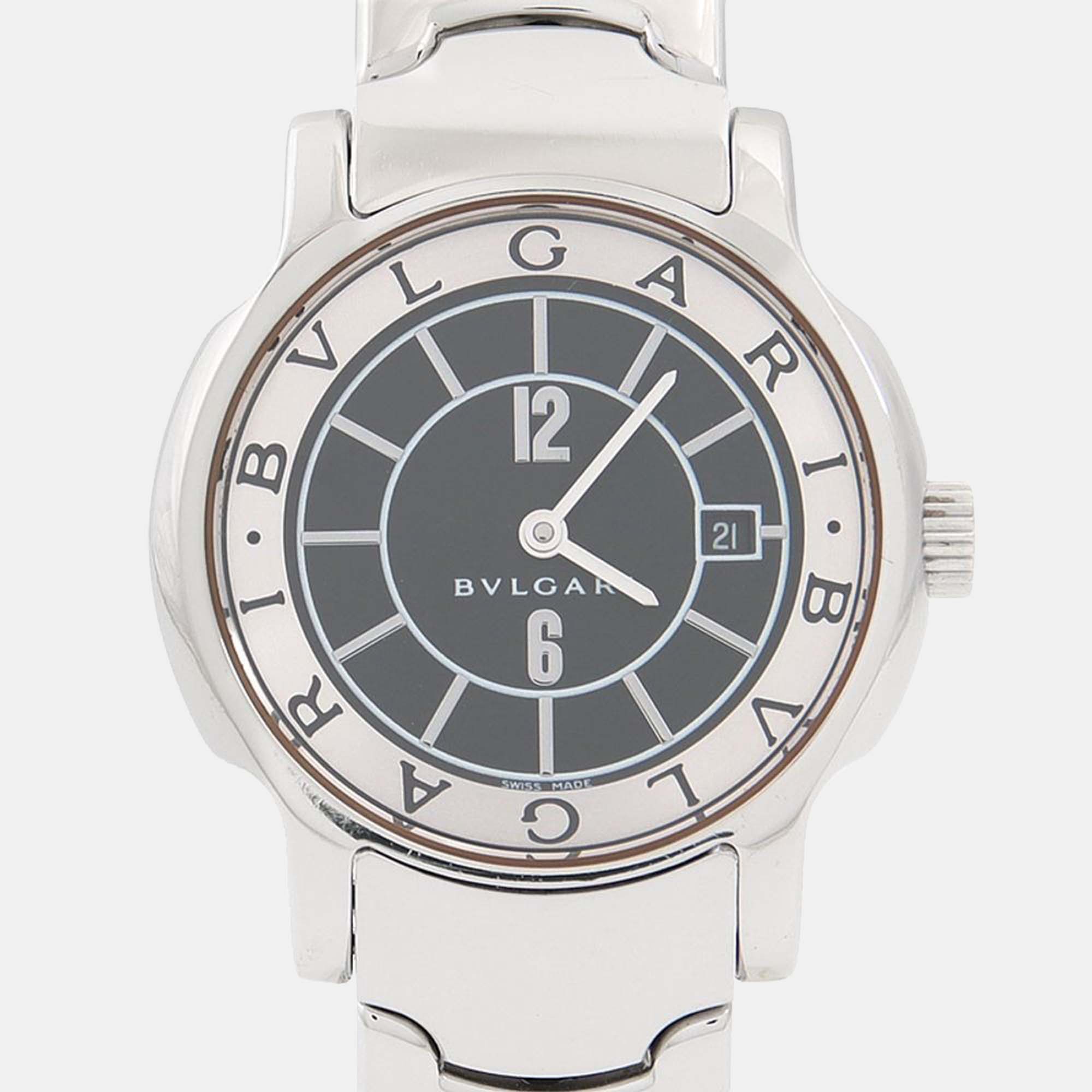 

Bvlgari Solotempo ST29S Quartz Black Stainless Steel Women's Wristwatch