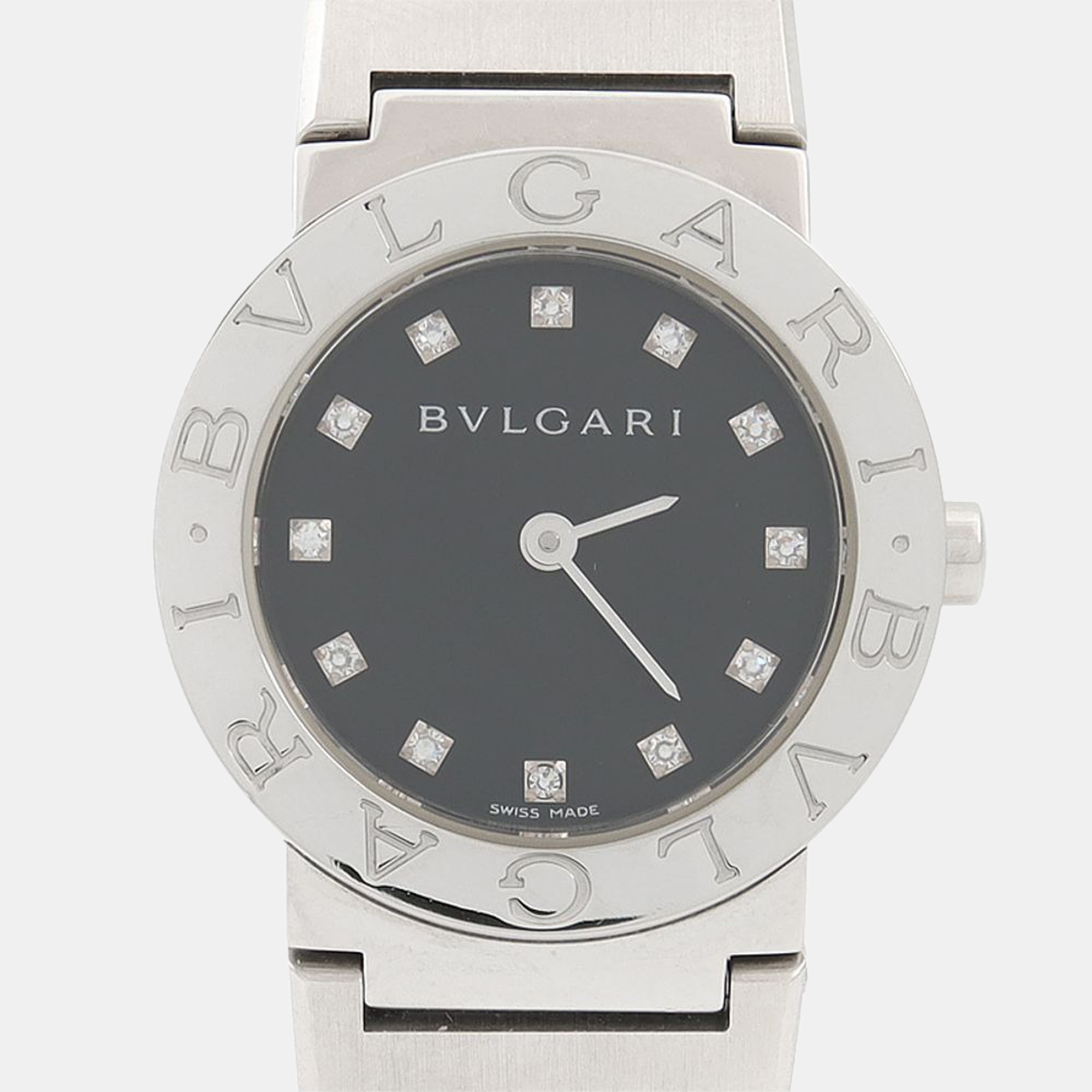 

Bvlgari Bvlgari BB26SS Quartz Black Diamonds Stainless Steel Women's Wristwatch