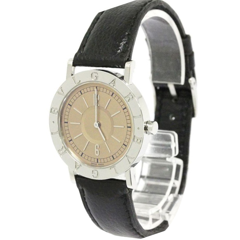 Bvlgari Salmon Pink Stainless Steel Bvlgari Bvlgari Women's Wristwatch 33MM